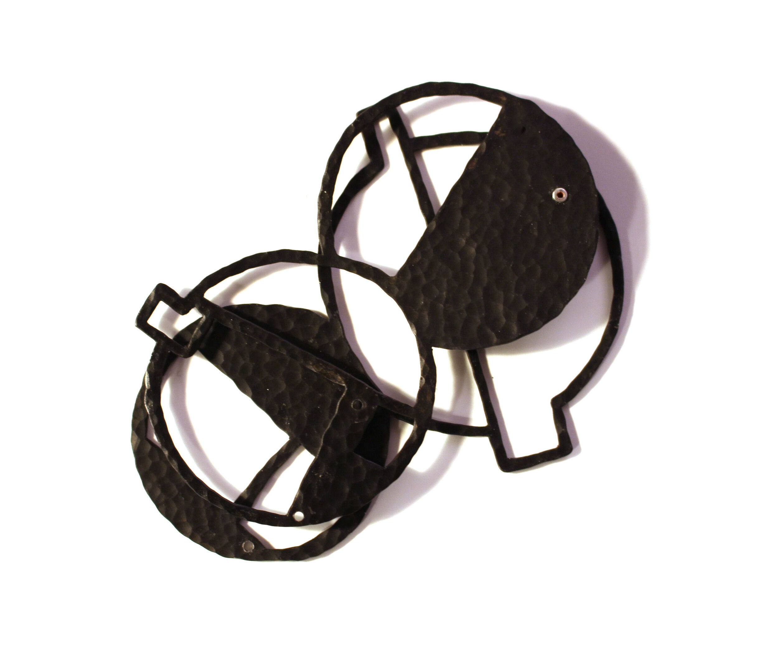 Compass - Materials: steel, silver, aluminium - kinetic brooch - sold