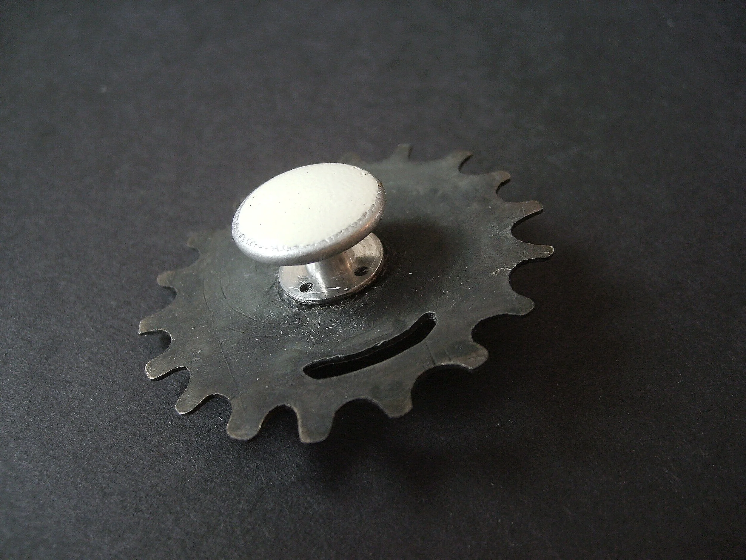 Turn Me On 'Nr 3' - Materials:  etched zinc, found object, push pin - private collection