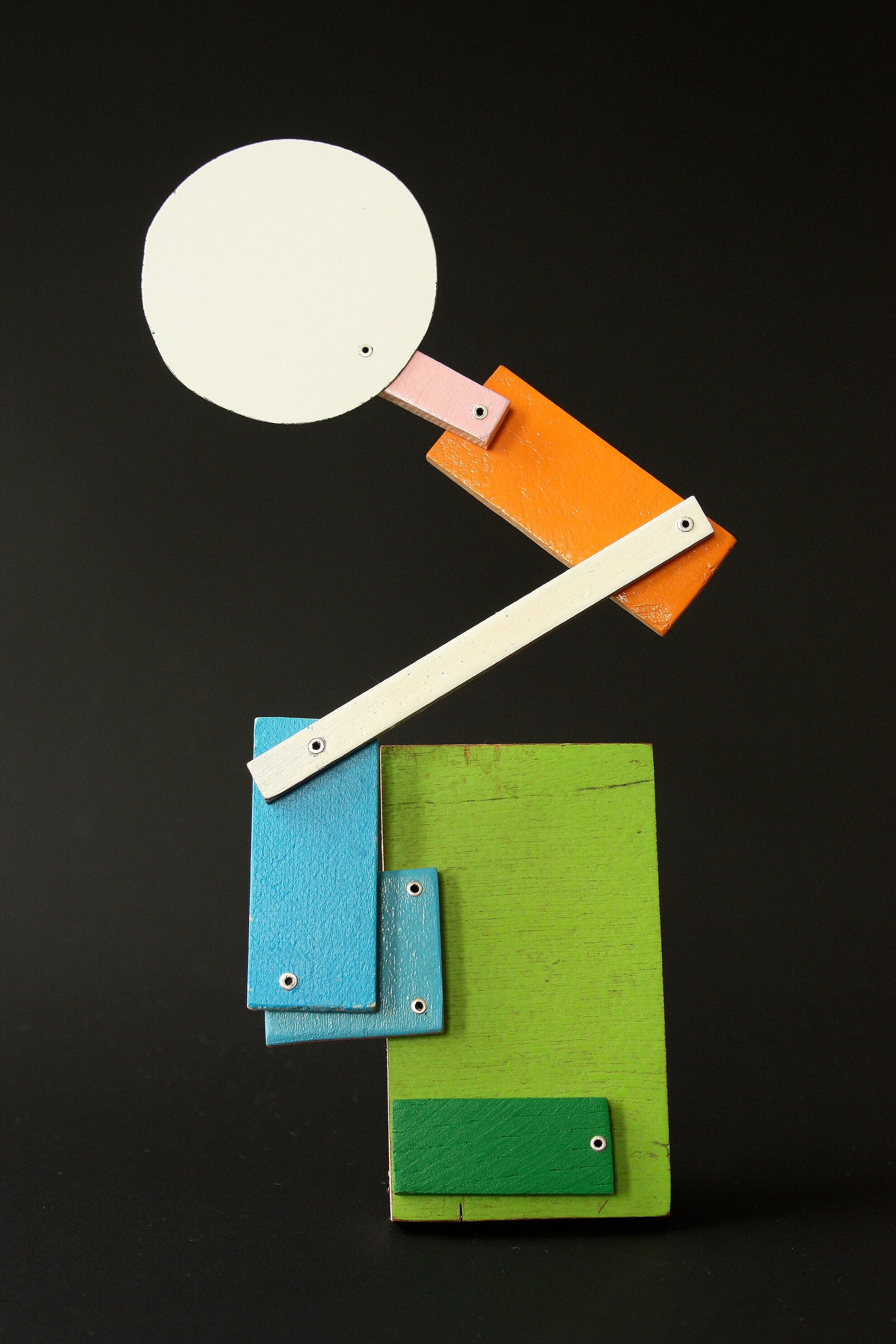 Behind the Door - Kinetic Brooch - Materials: (found) wood, enamelled steel, silver, zinc