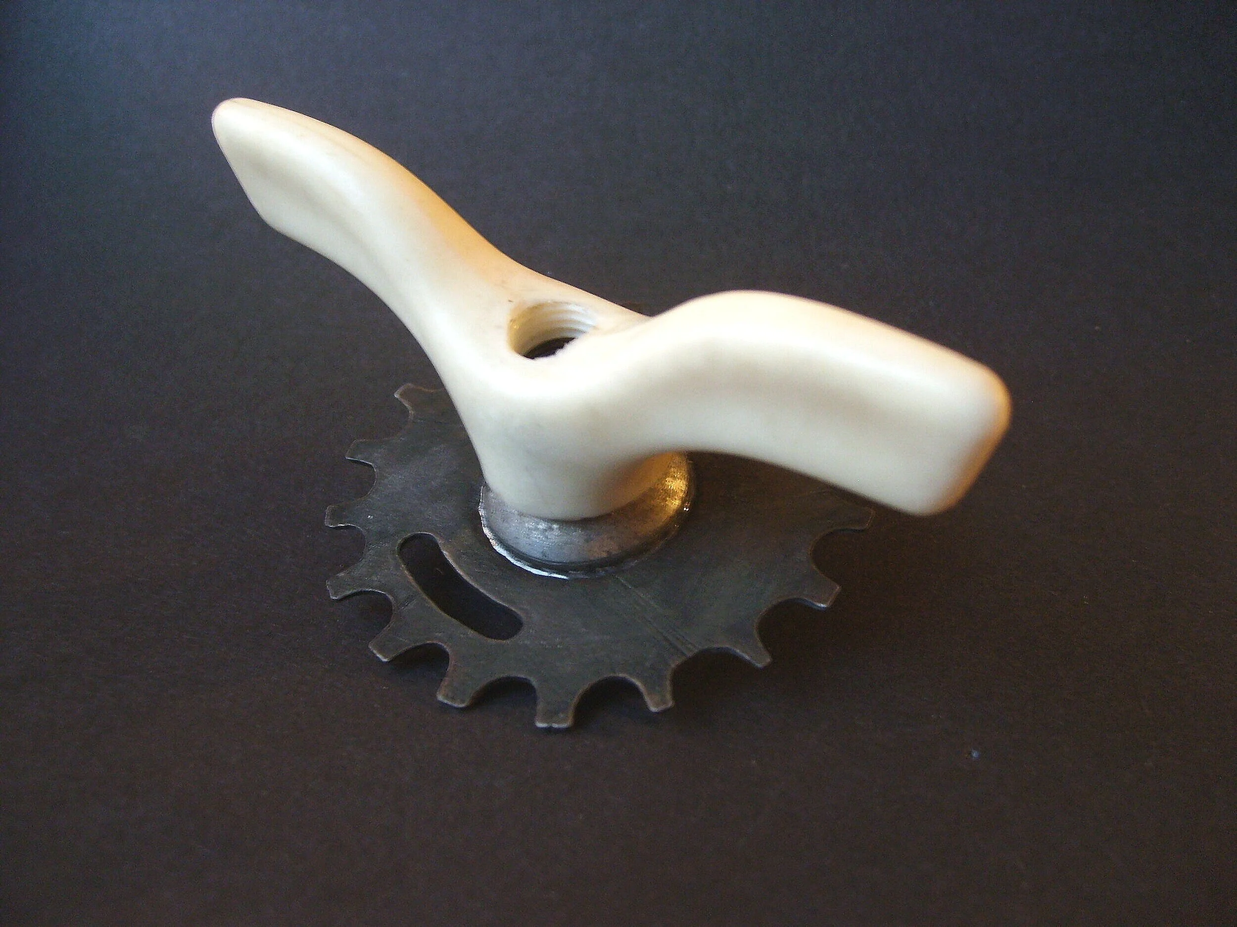 Turn Me On 'Nr 15' - Materials:  etched zinc, found object, push pin