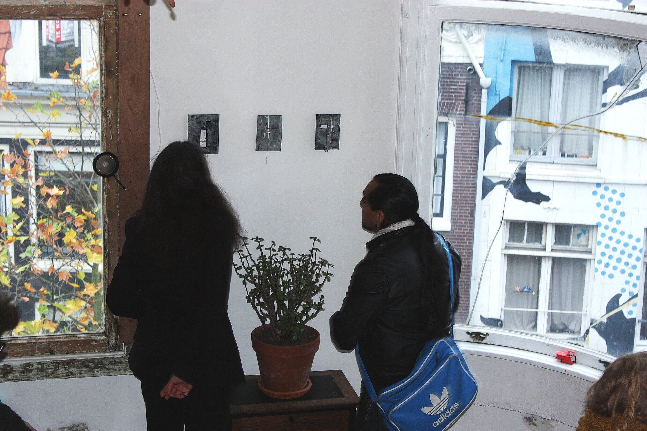Visitors looking around.