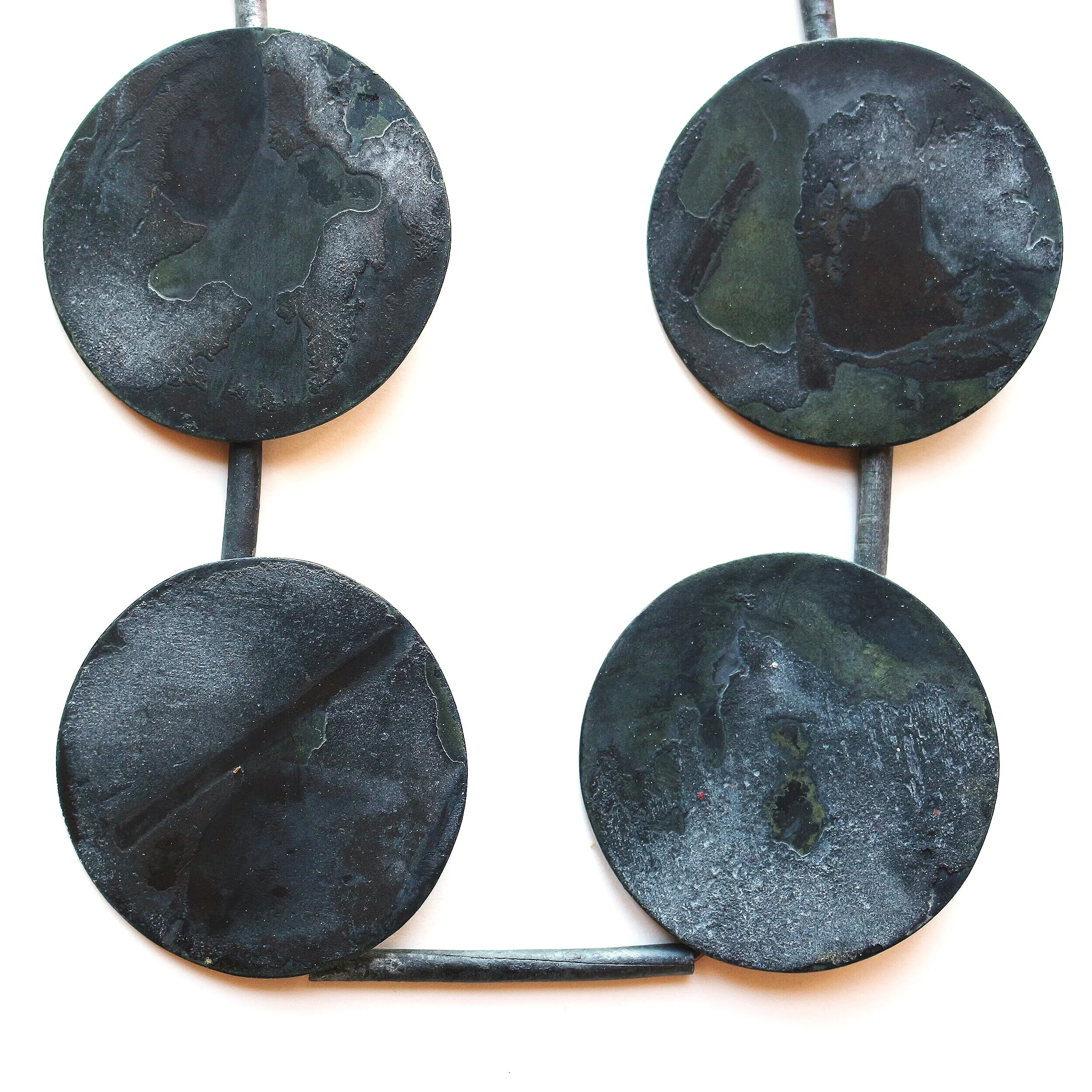 Time I./detail/ - Materials: zinc, leather
