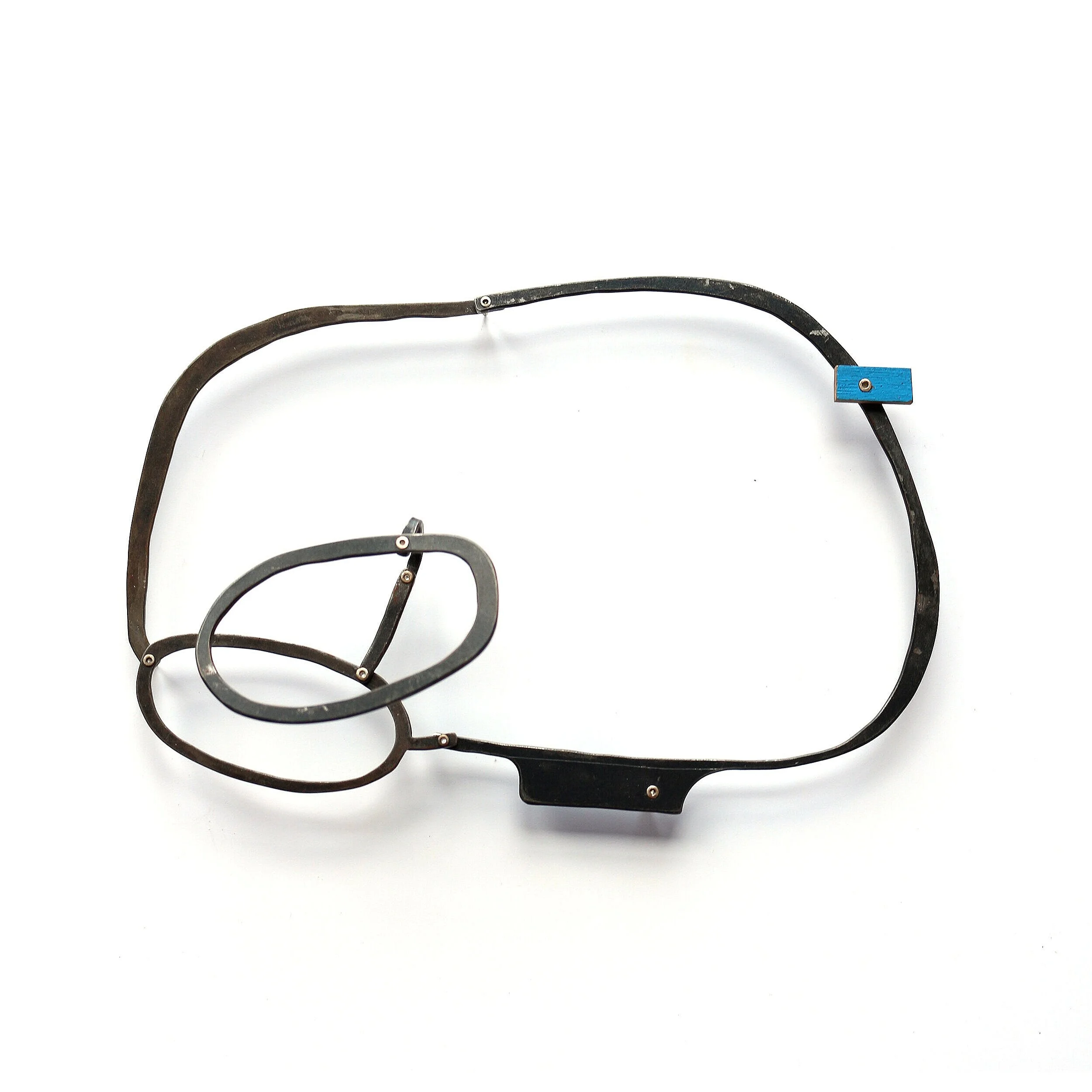 Kinetic Brooch - Materials: steel, wood, silver, aluminium 
