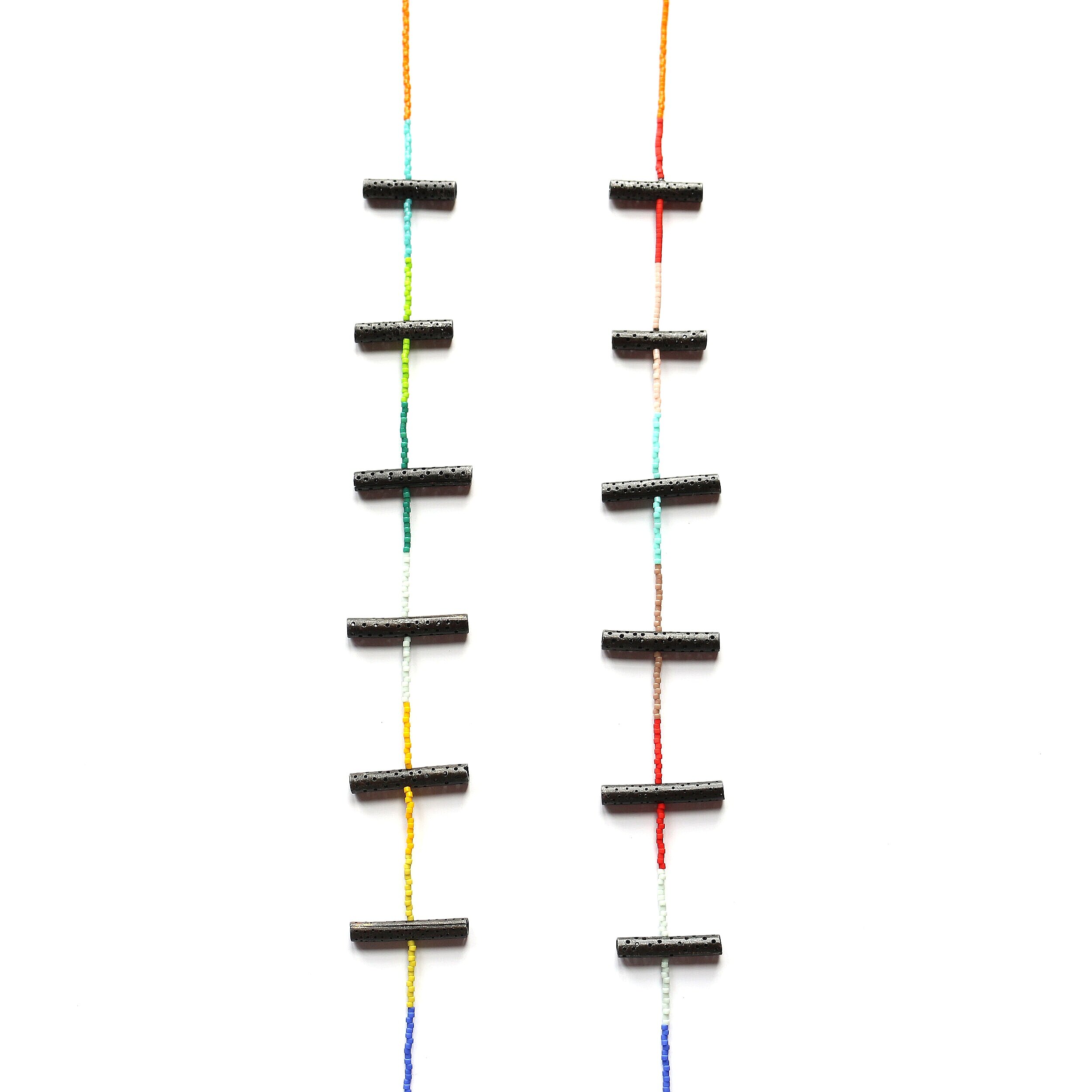Time II. /datail/ - Necklace, 2021 - Materials: zinc, Japanese glass beads, nylon cord
