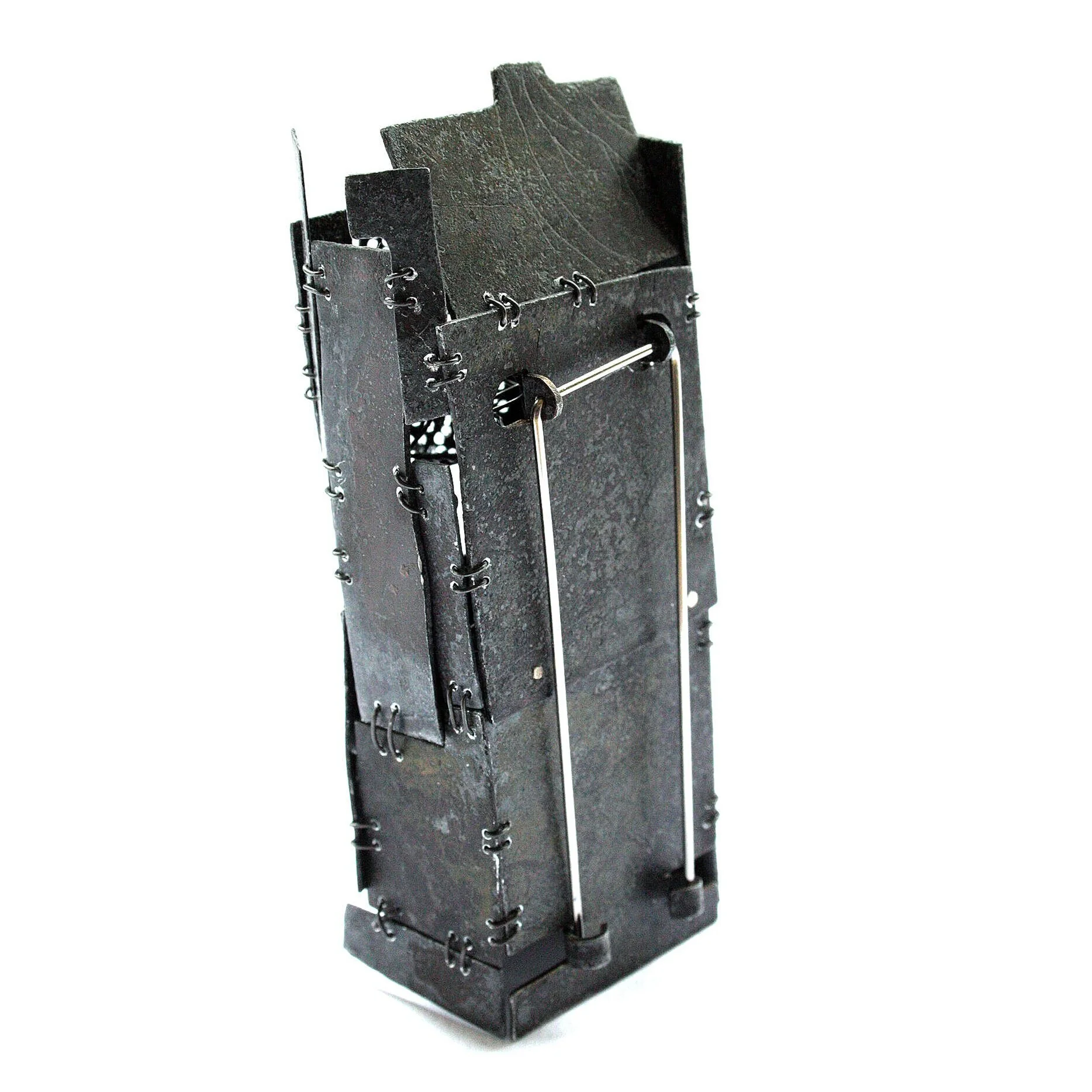 Shelter II. -  Kinetic Brooch - Materials: zinc, iron wire