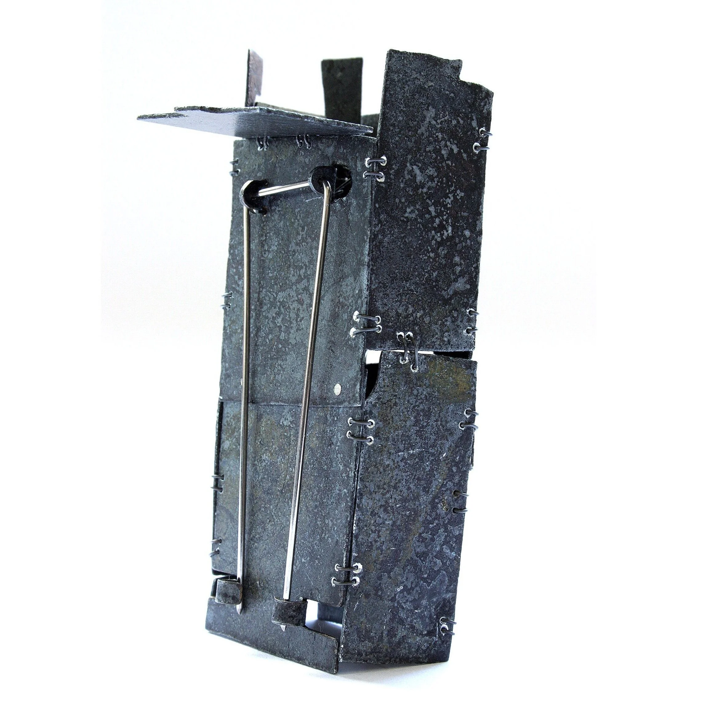Shelter II. -  Kinetic Brooch - Materials: zinc, iron wire