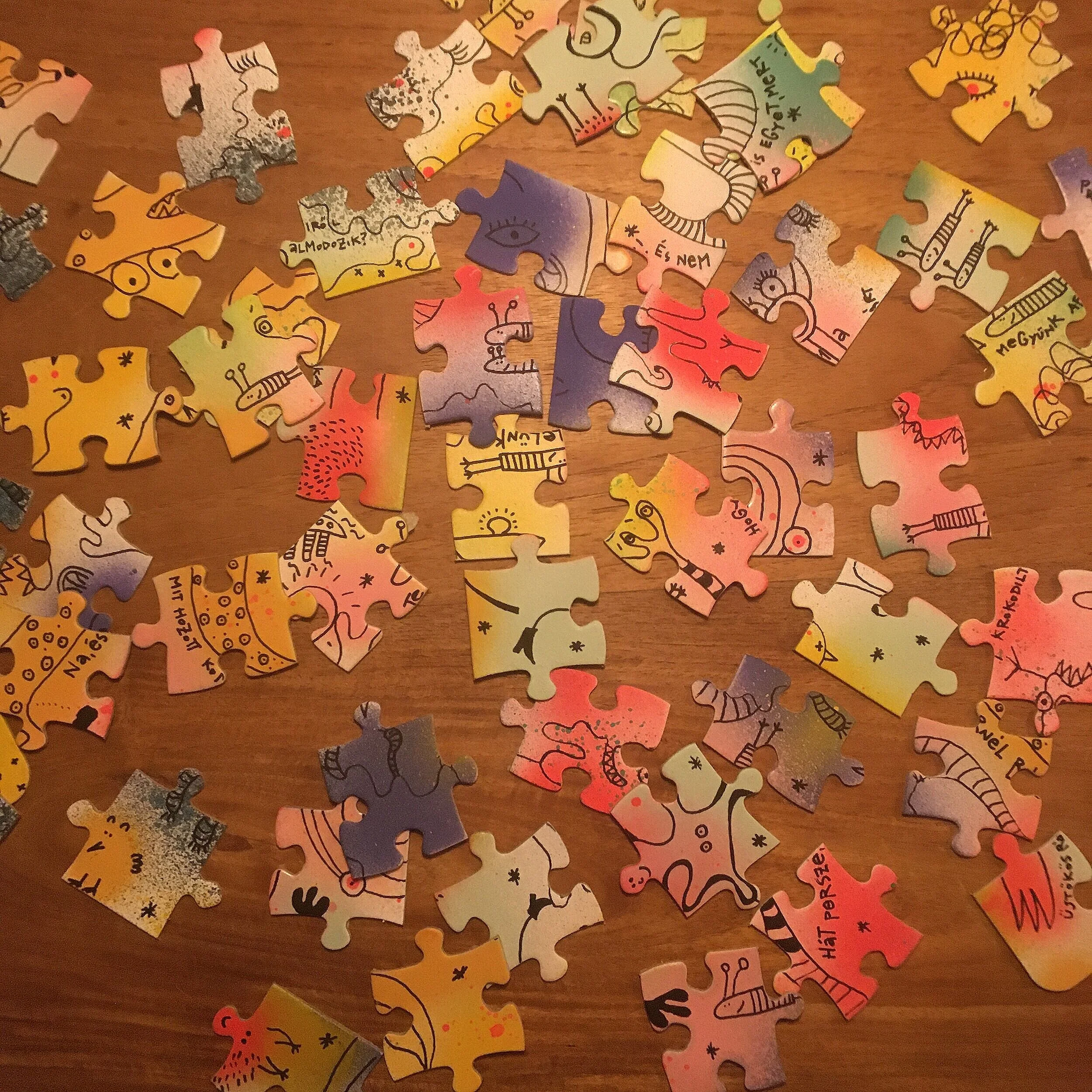 spray paint on blanco paper puzzle