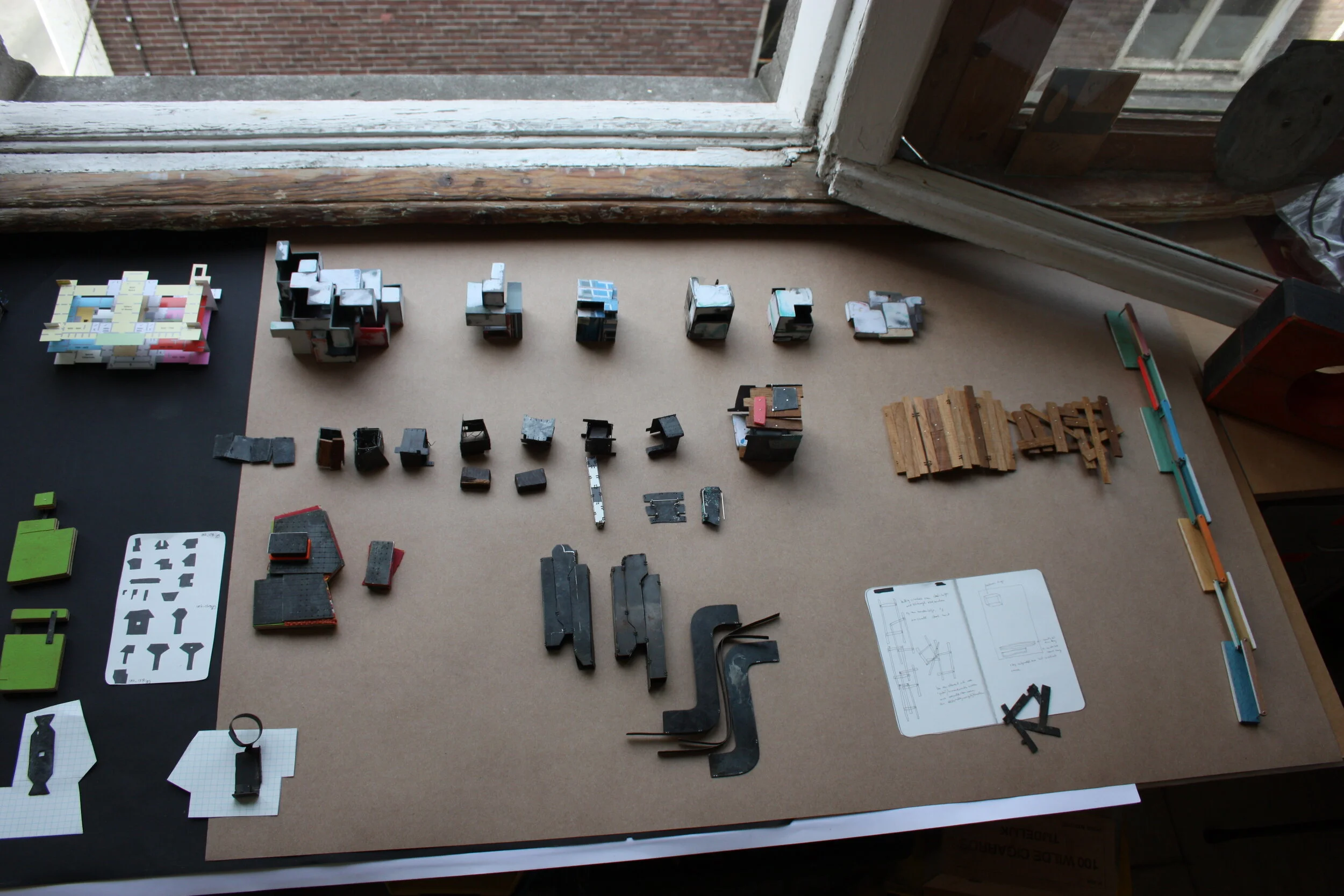 Making of and brainstorming process, try outs, searching for shapes.