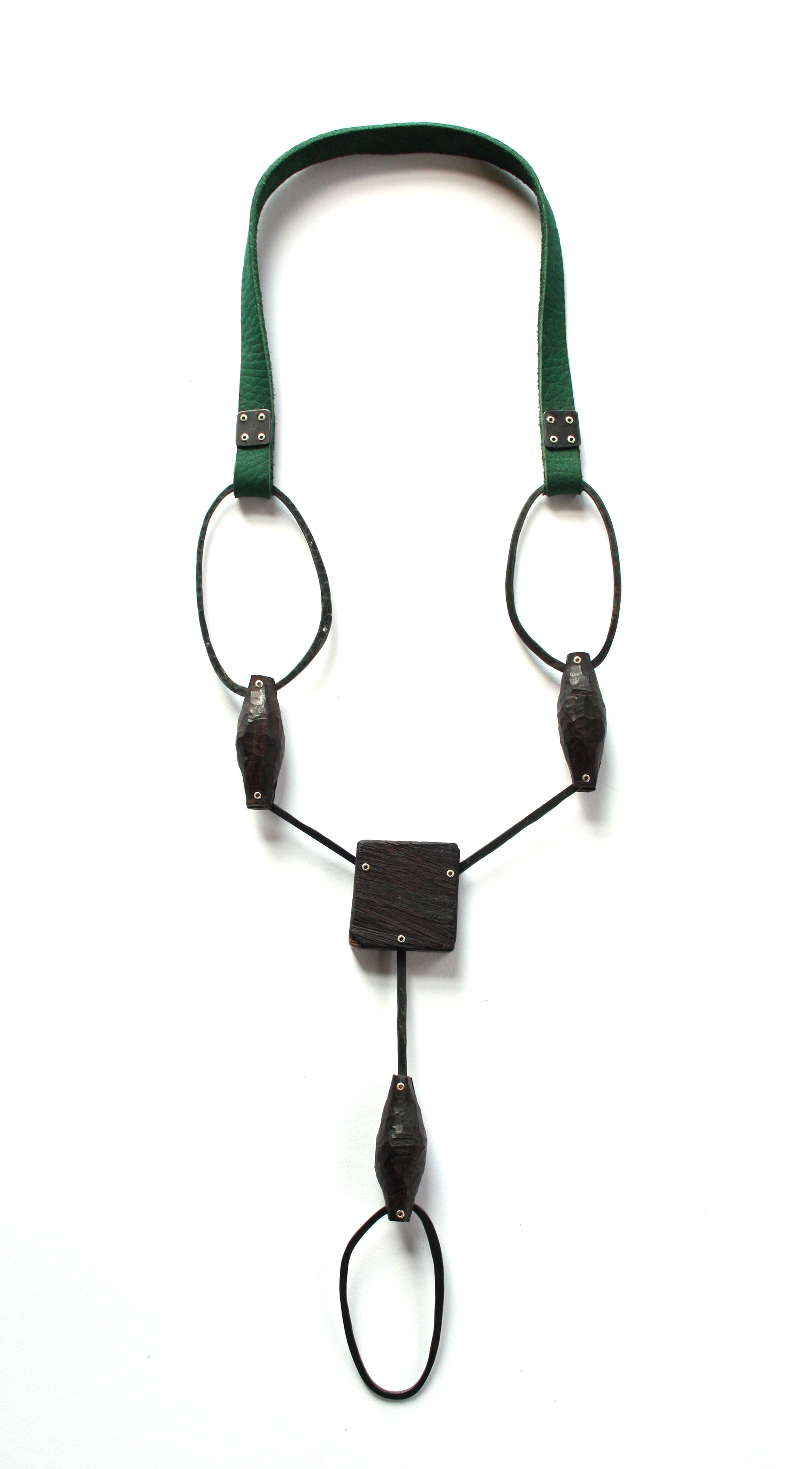 Backbone - Materials: steel, African black wood, leather, silver