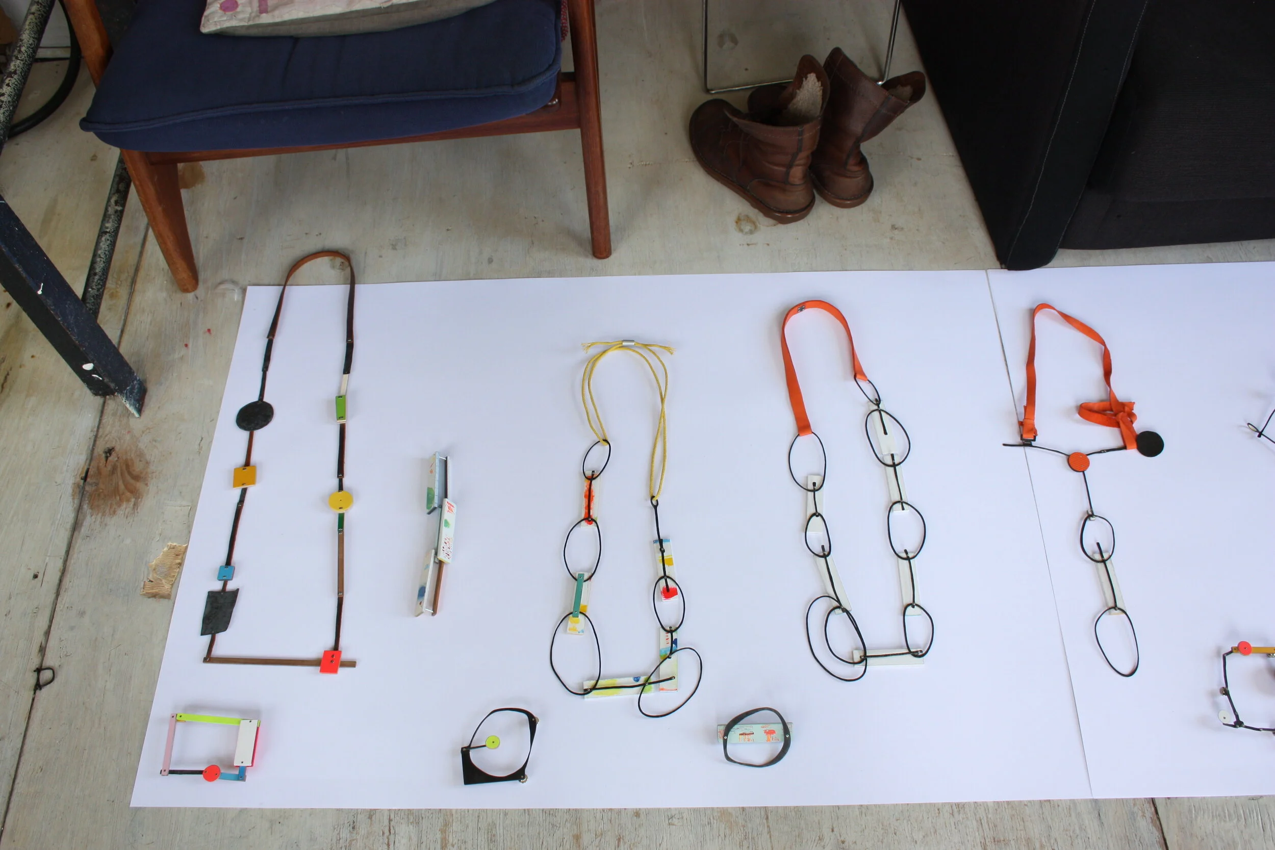 Preparations at home for the exhibition at Galerie Ra