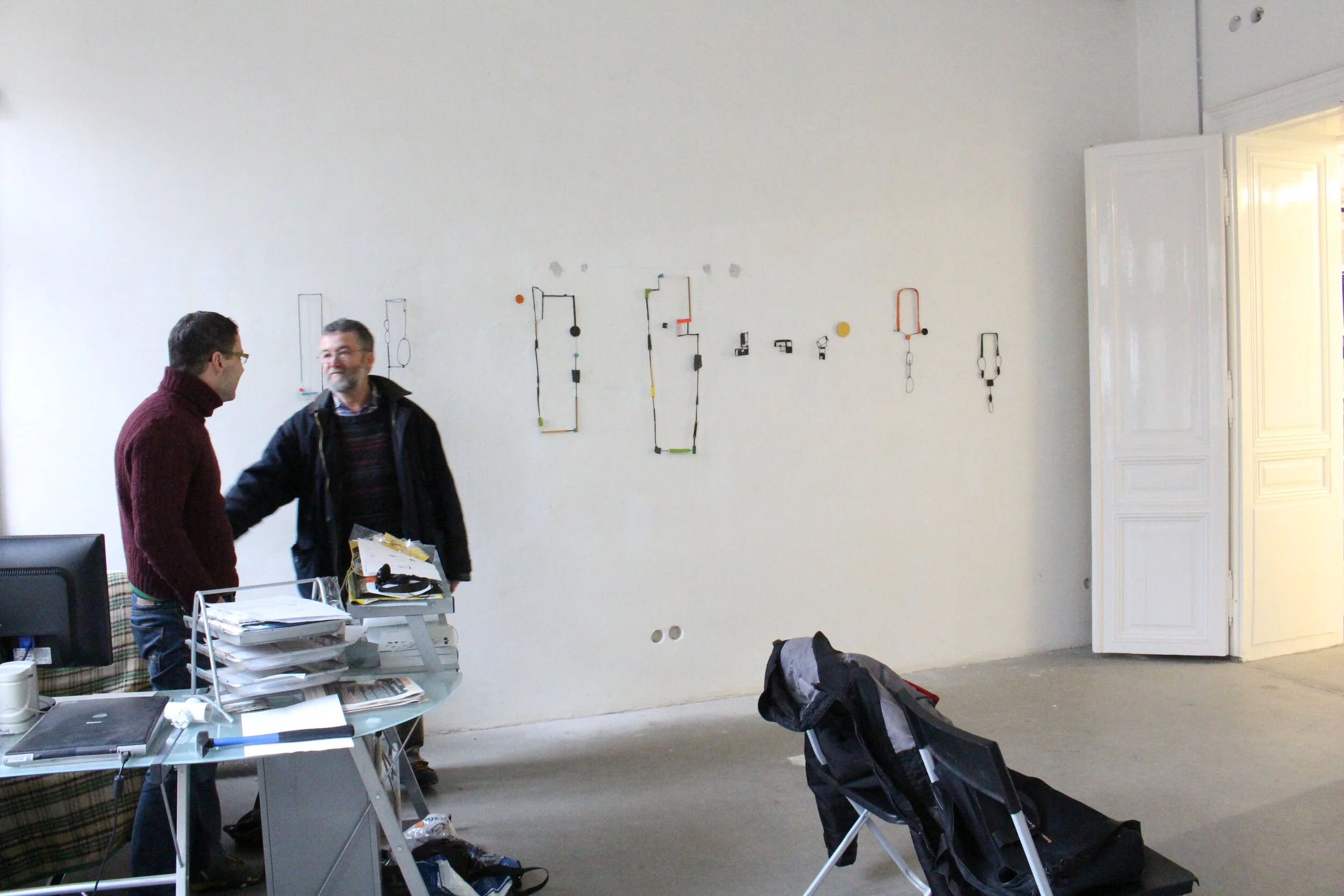 Laci with my father during the instal 