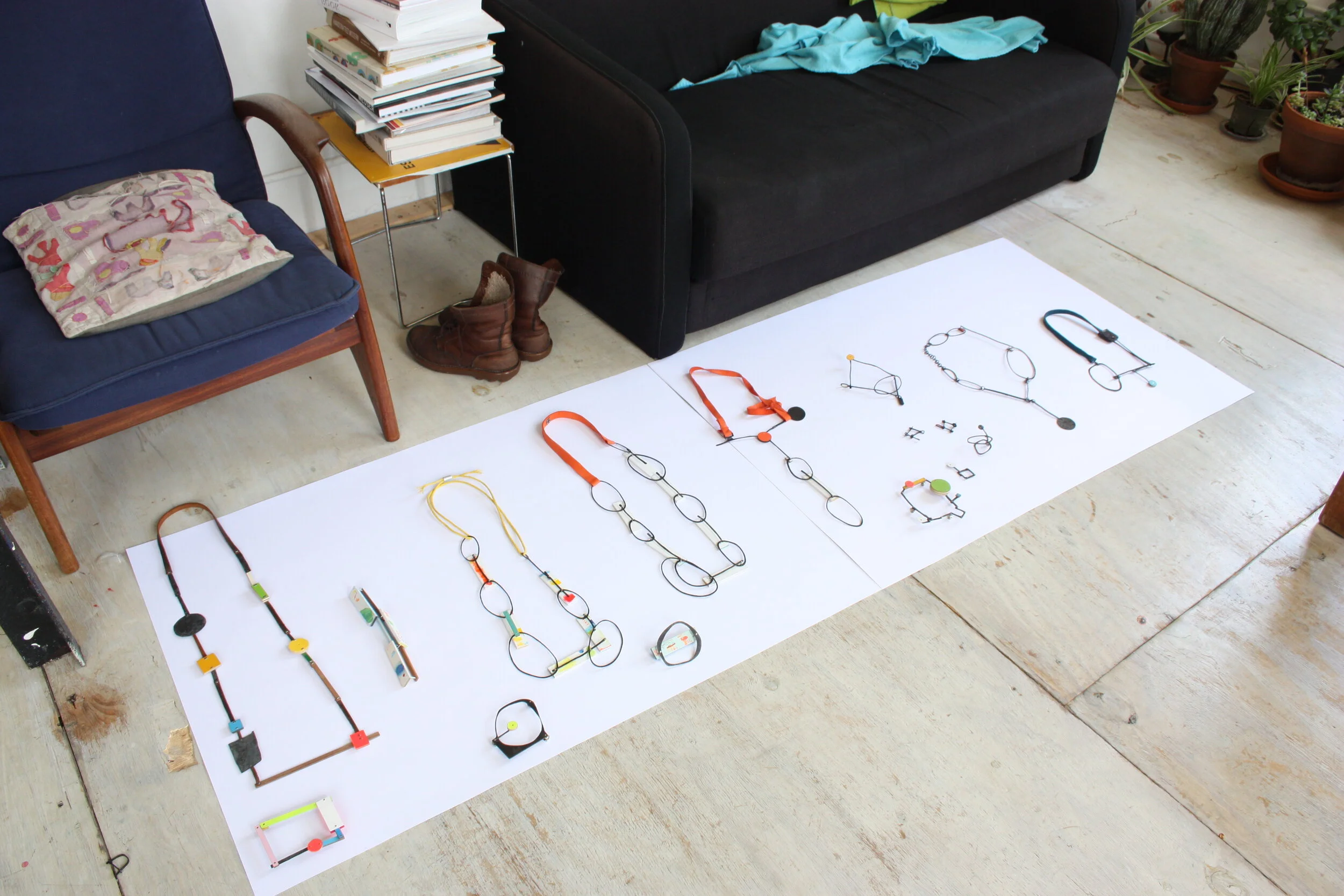 Preparations at home for the exhibition at Galerie Ra