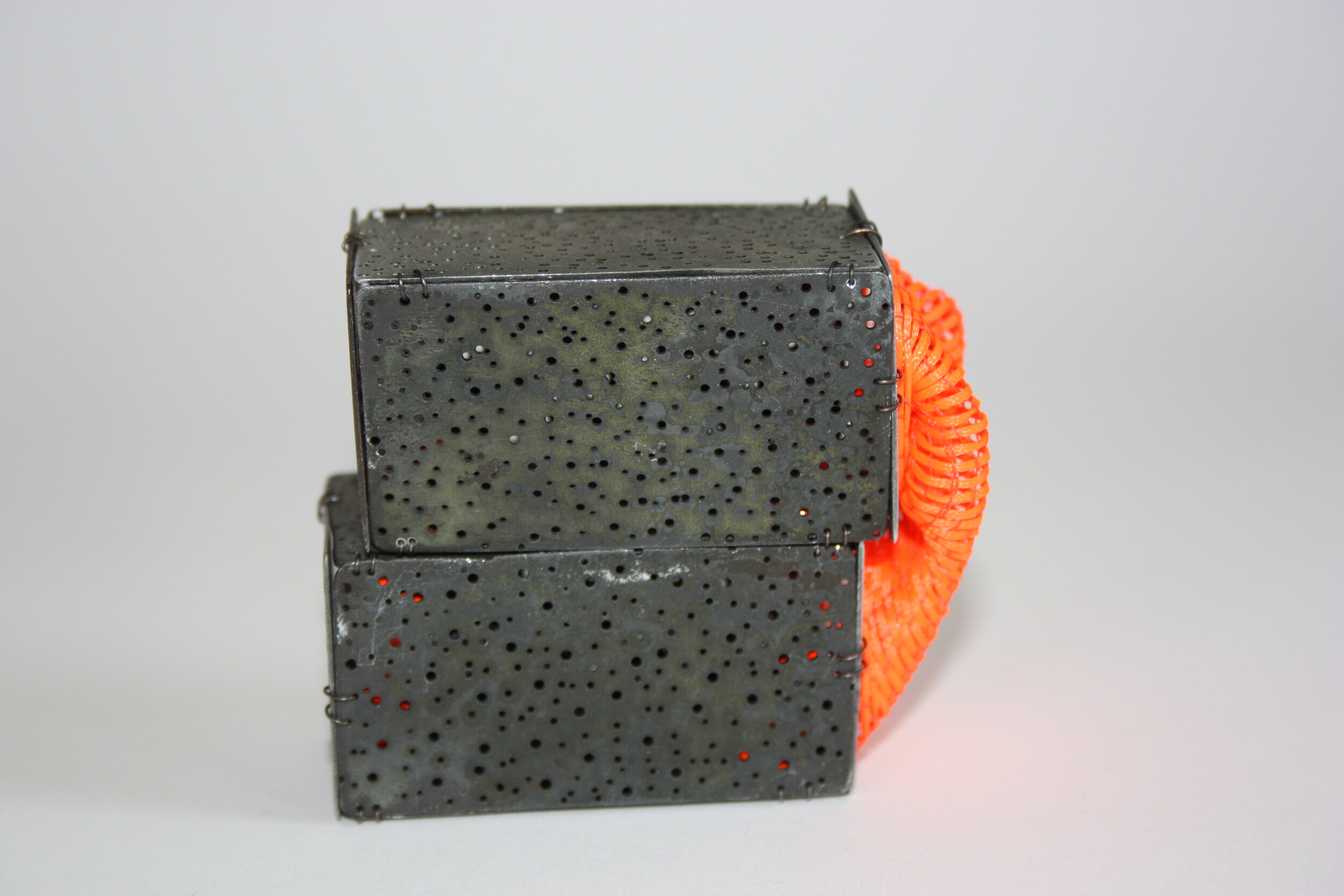 7A brooch - Materials: etched zinc, nylon thread, iron wire