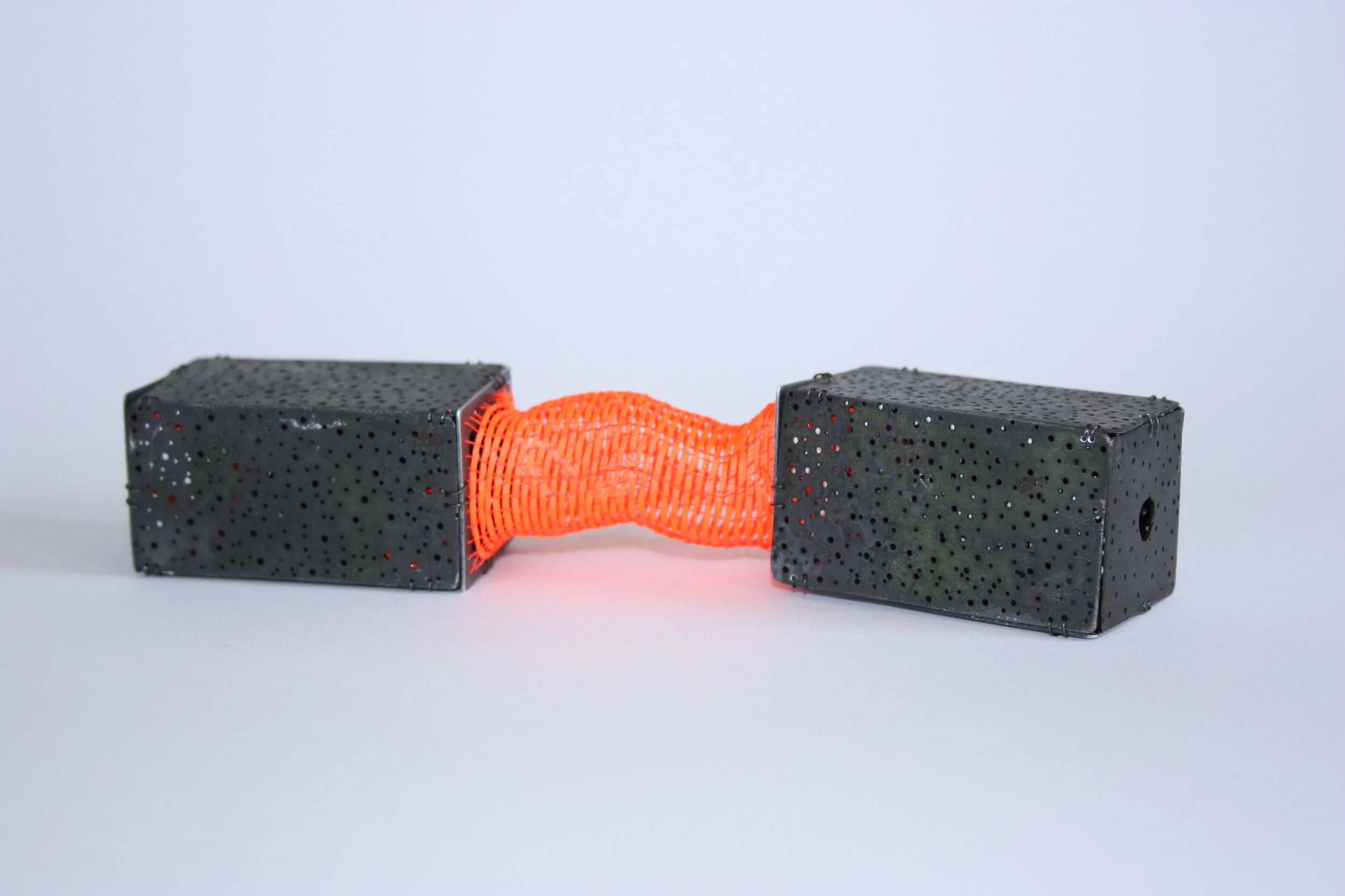 7A brooch - Materials: etched zinc, nylon thread, iron wire