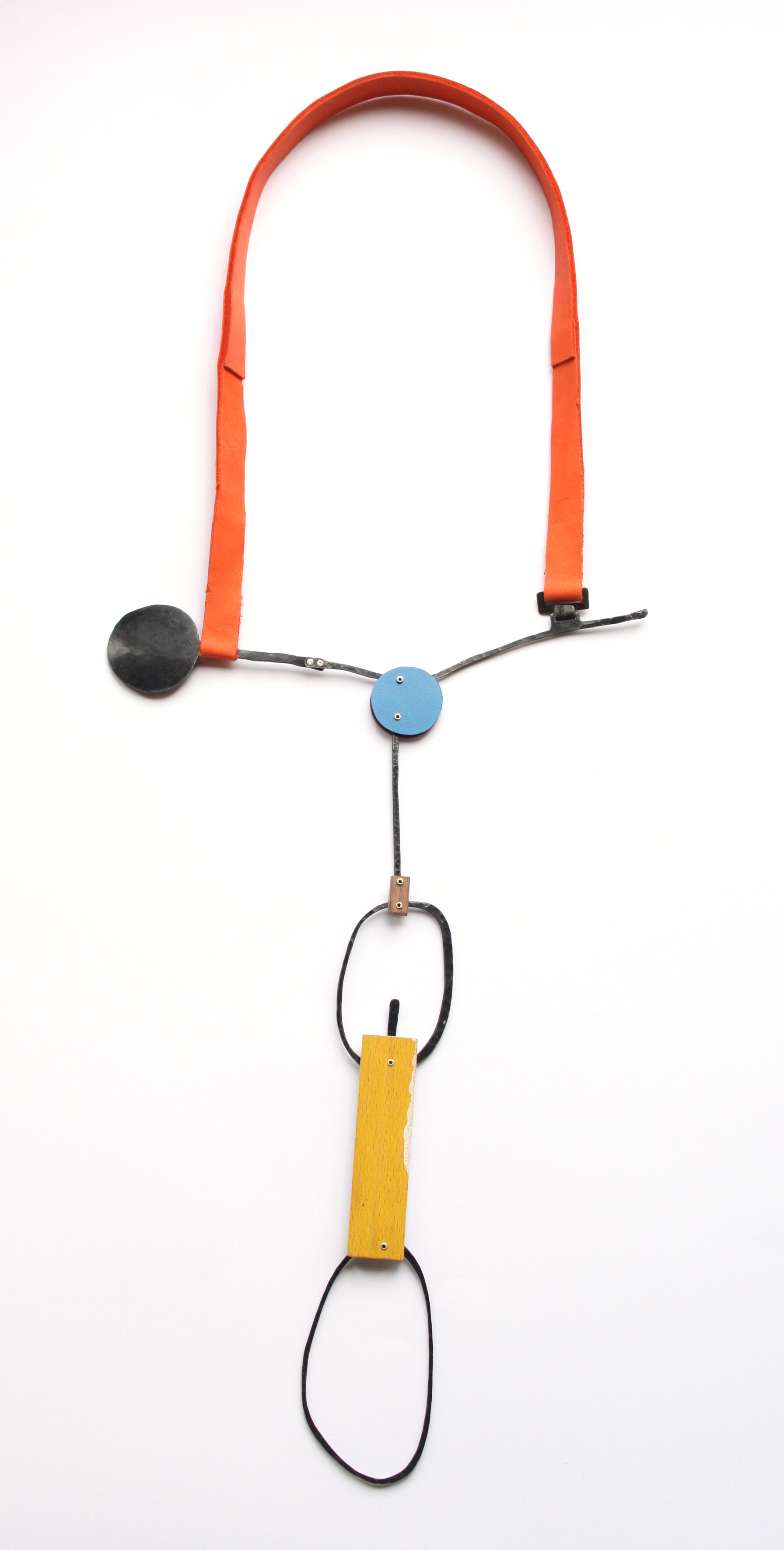 Balance II. - Materials: steel, wood, leather, laminate, paint, silver