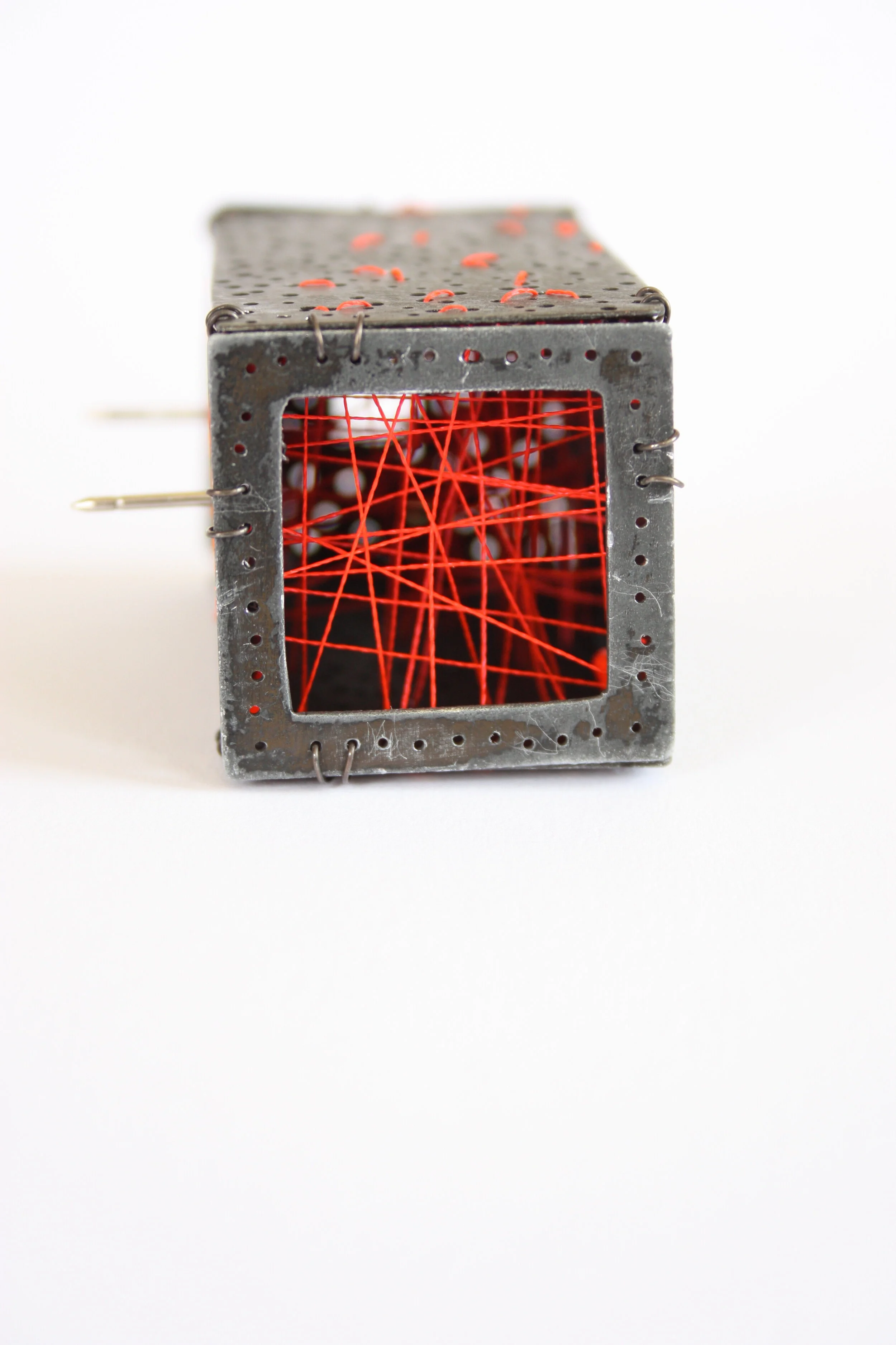nr 41 brooch - Materials: etched zinc, nylon thread, iron wire
