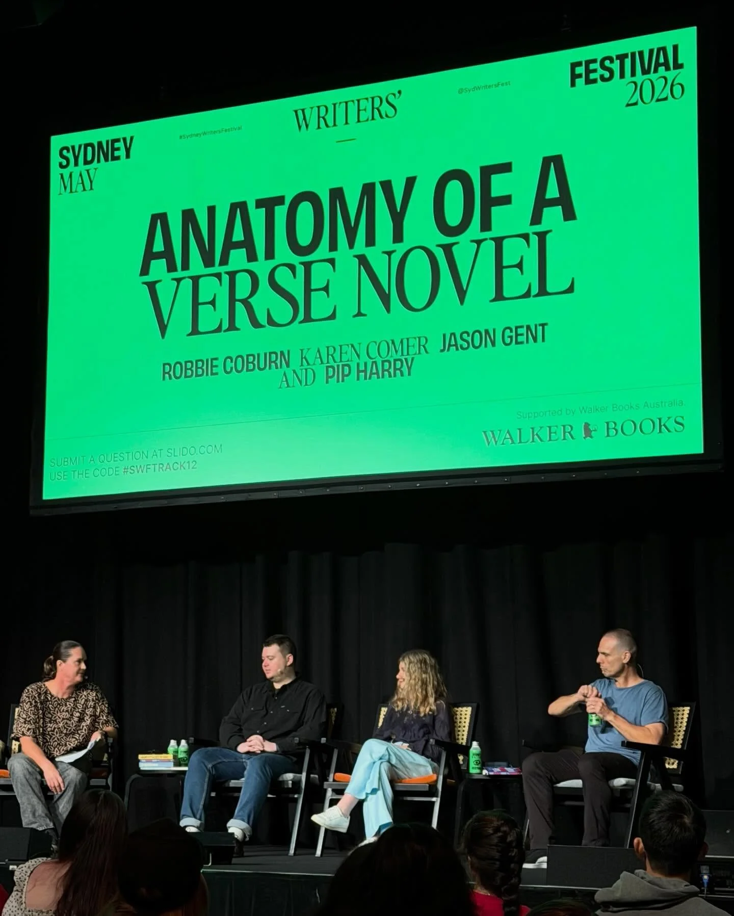 Absolutely loved this session at Sydney Writers Festival with these amazing YA verse novel authors. So much to take away about the diversity and richness of the verse novel form. Thanks to @piphaz @robbiecoburn @karen__comer @jason_gent_author for yo
