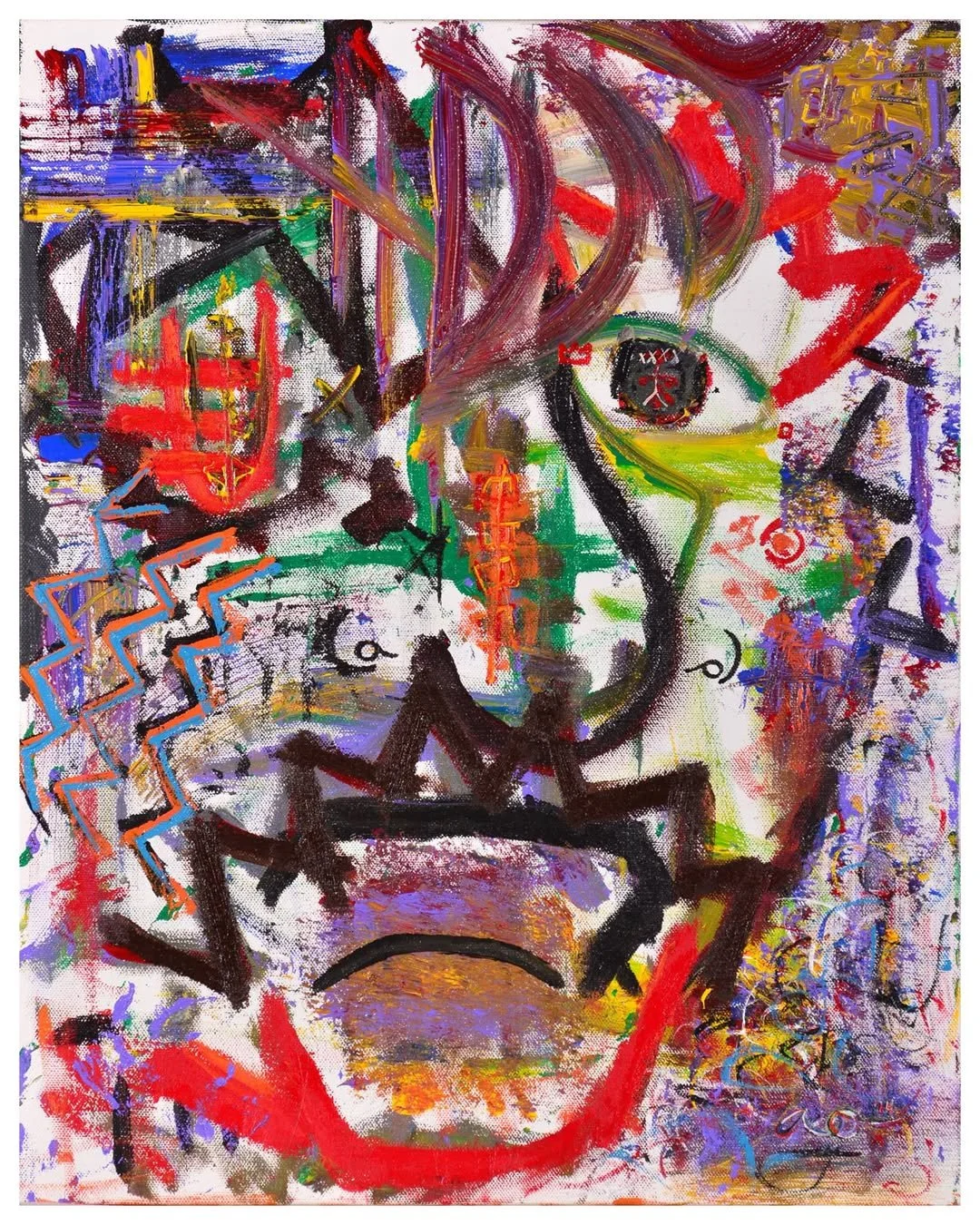 Self Portrait/Family Man - Mixed Media Acrylic on 16x20x2" Canvas