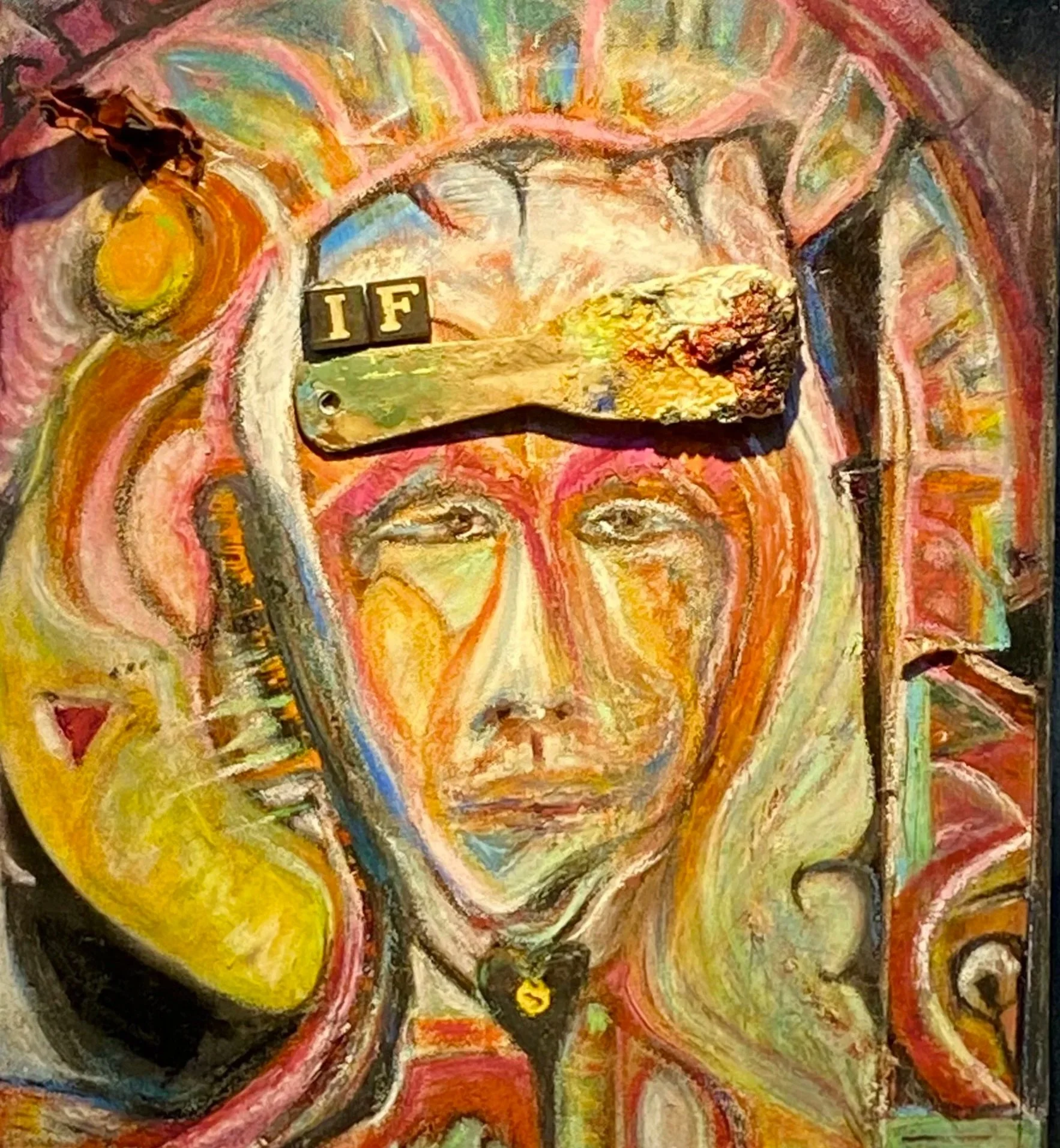 IF - Mixed Media Construction on 22x25" Panel