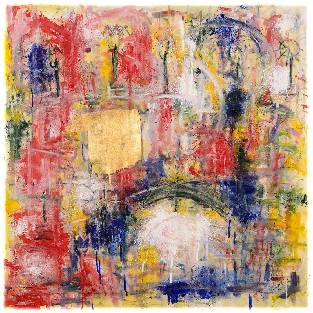 Flower Garden Series/Wildflowers - Mixed Media Acrylic on 36x36x2" Canvas