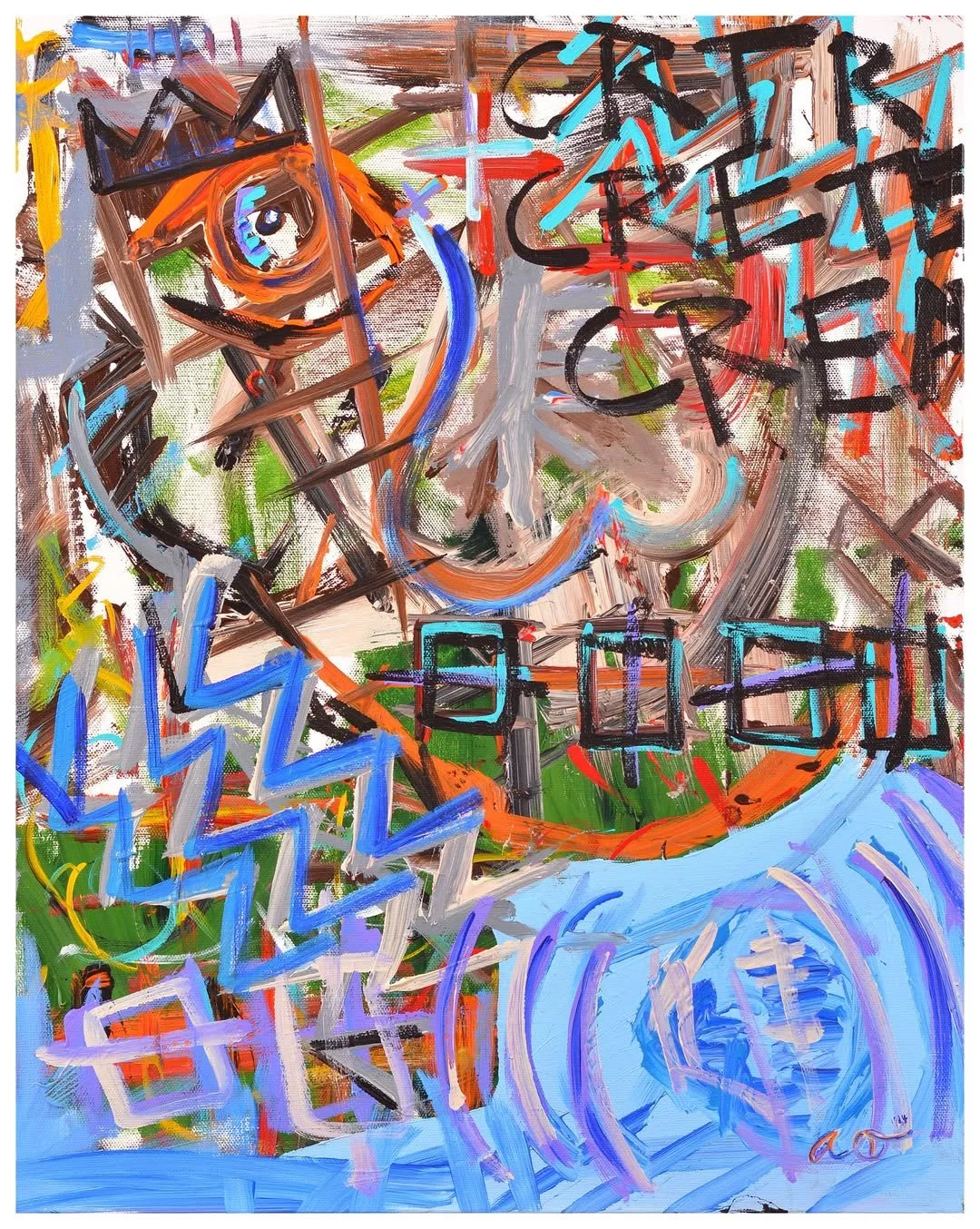 Self Portrait/CRTR - Mixed Media Acrlic on 16x20x2" Canvas