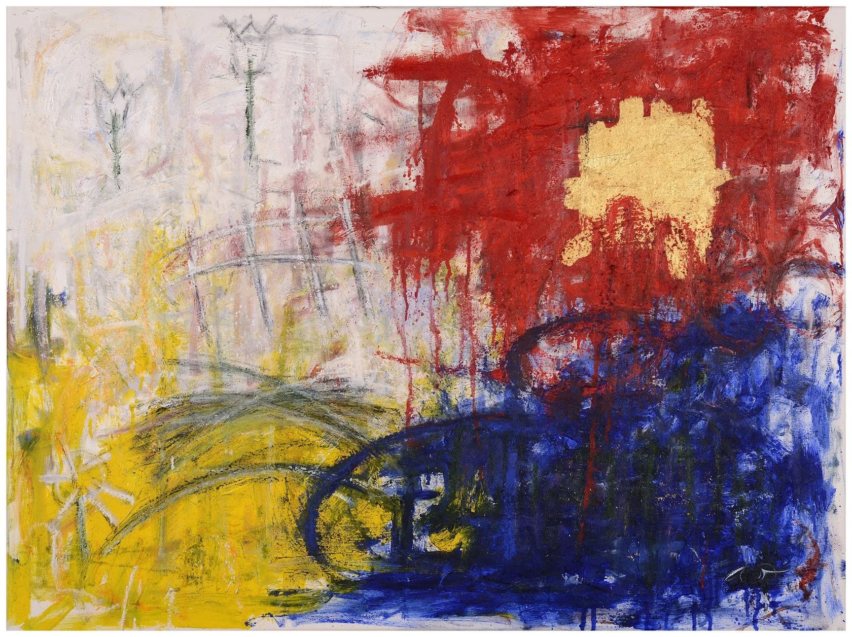 Flower Series/Sky and Field - Mixed Media Acrylic on 30x40" Canvas