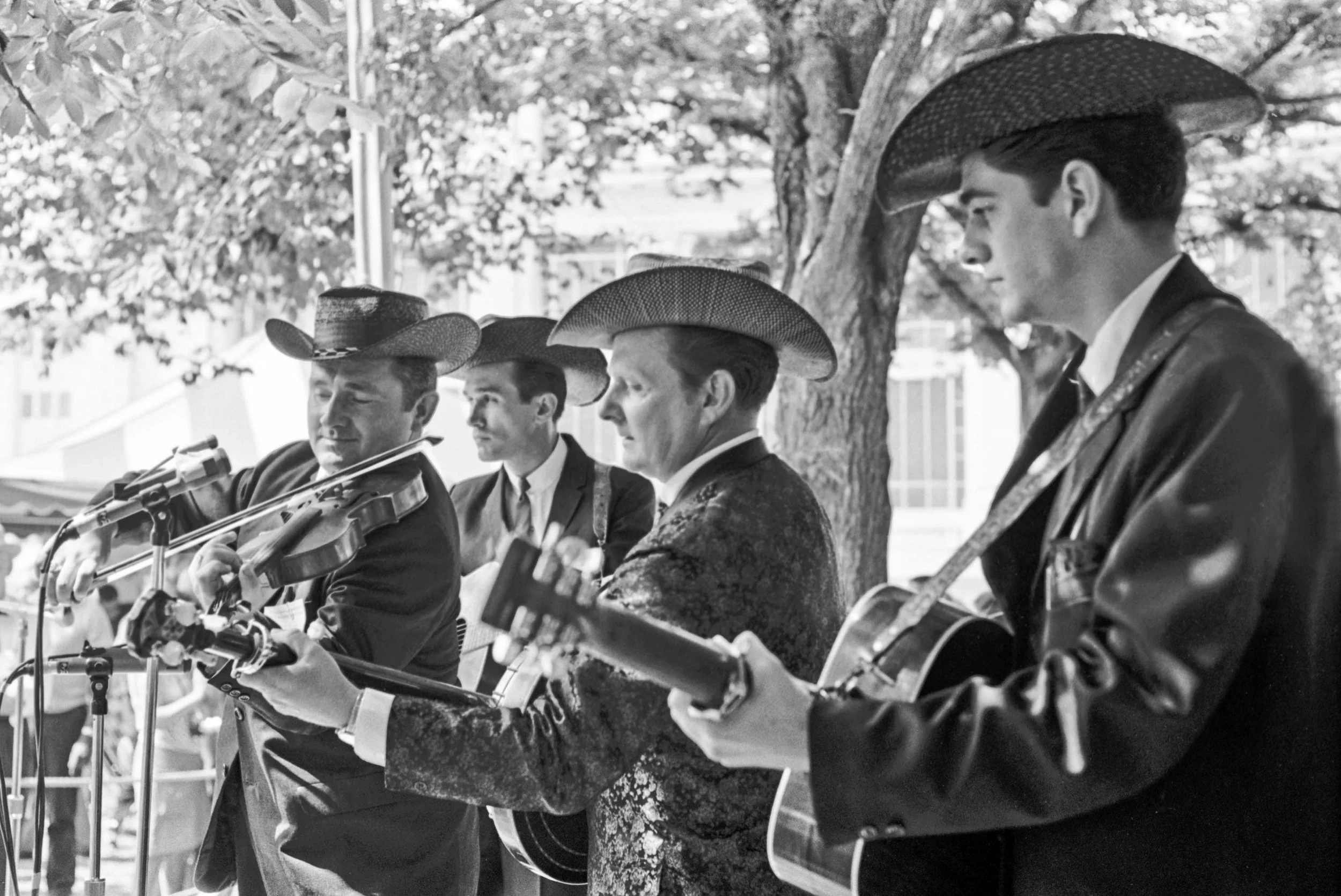 Ralph Stanley, Curly Ray Cline, Melvin Goins, Larry Sparks circa 1968
