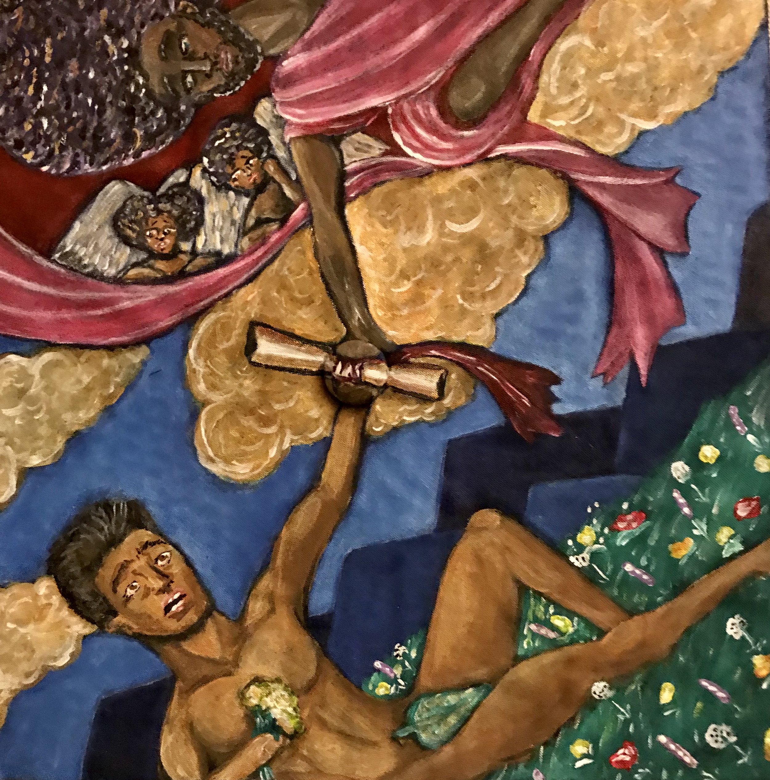 Untitled / Reach -
Acrylic on Fabric