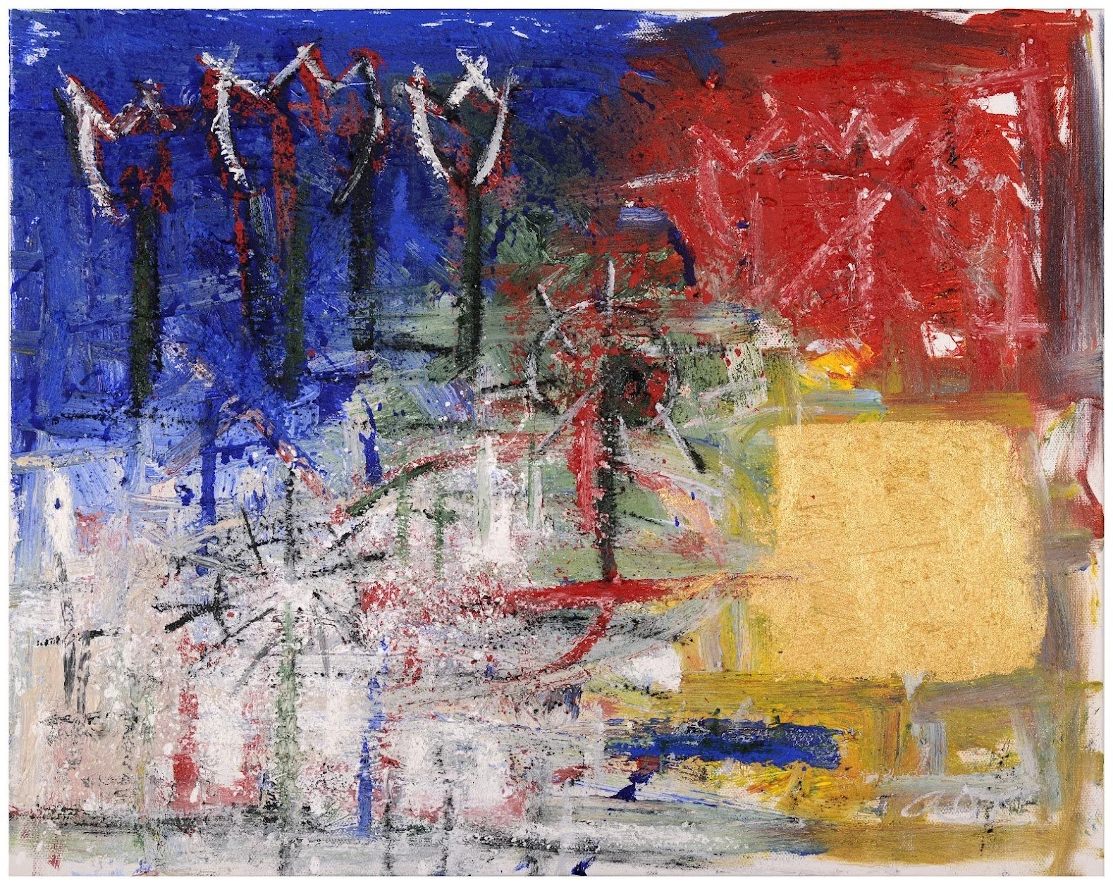 Flower Garden Series/Sky and Water - Mixed Media Acrylic on 16x20"" Canvas