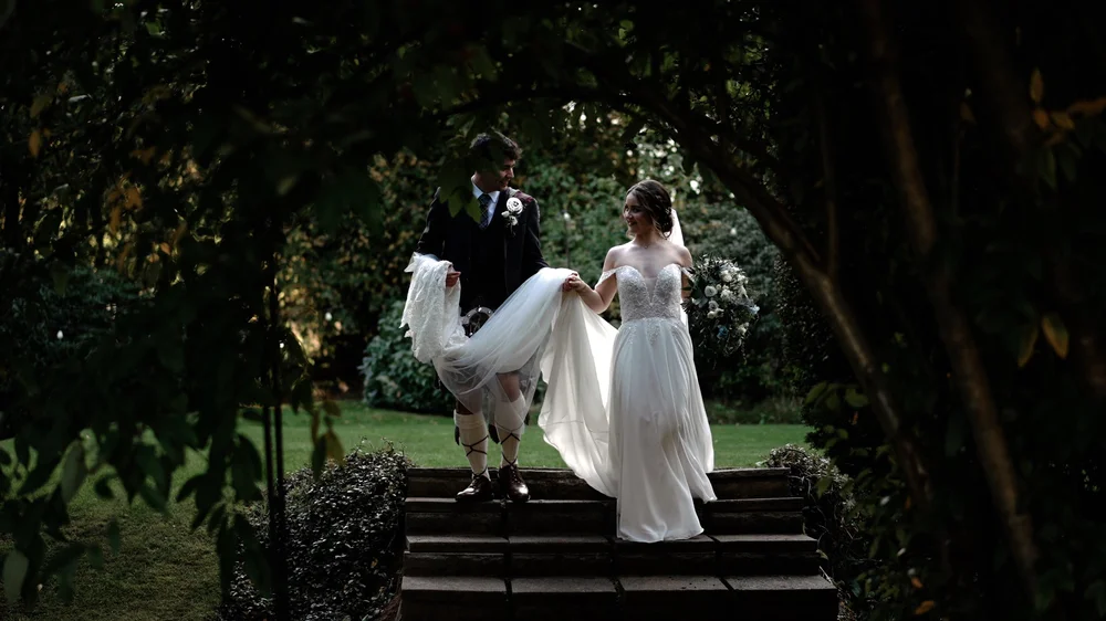 A moment from Steven and Sarah's wedding film