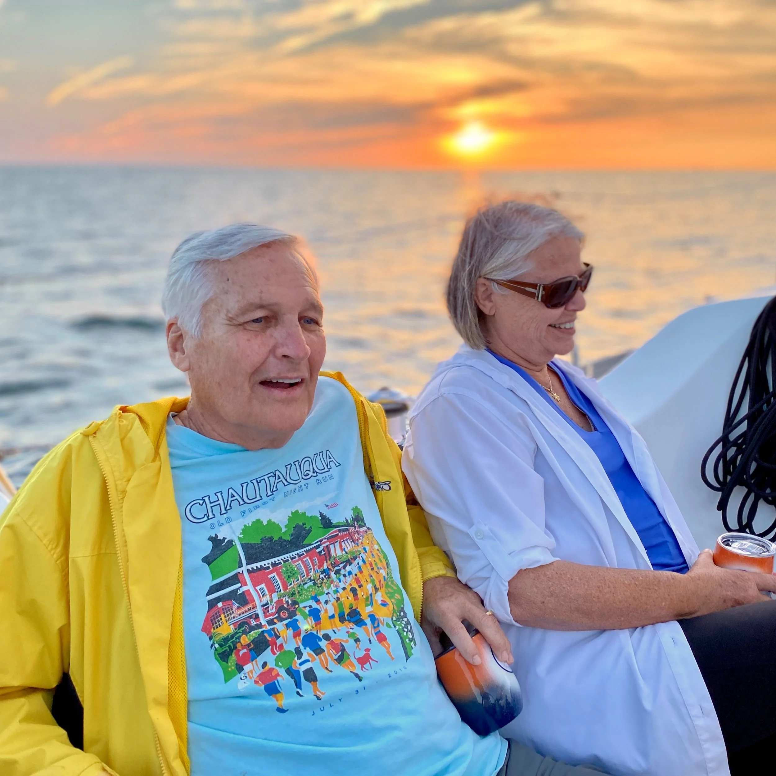 Sunset boat charter in Erie PA on Lake Erie — Your Sailing Adventure