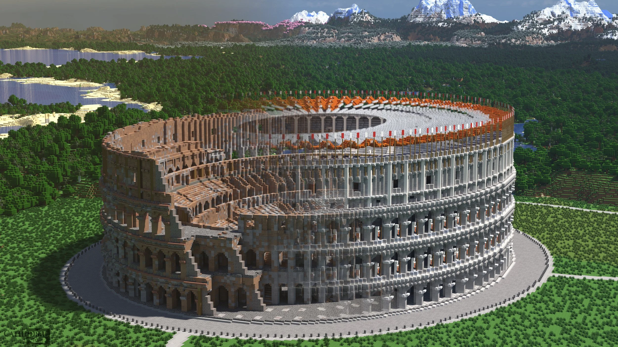 Colosseum Minecraft Blueprint Romecraft Colosseum Minecraft Map