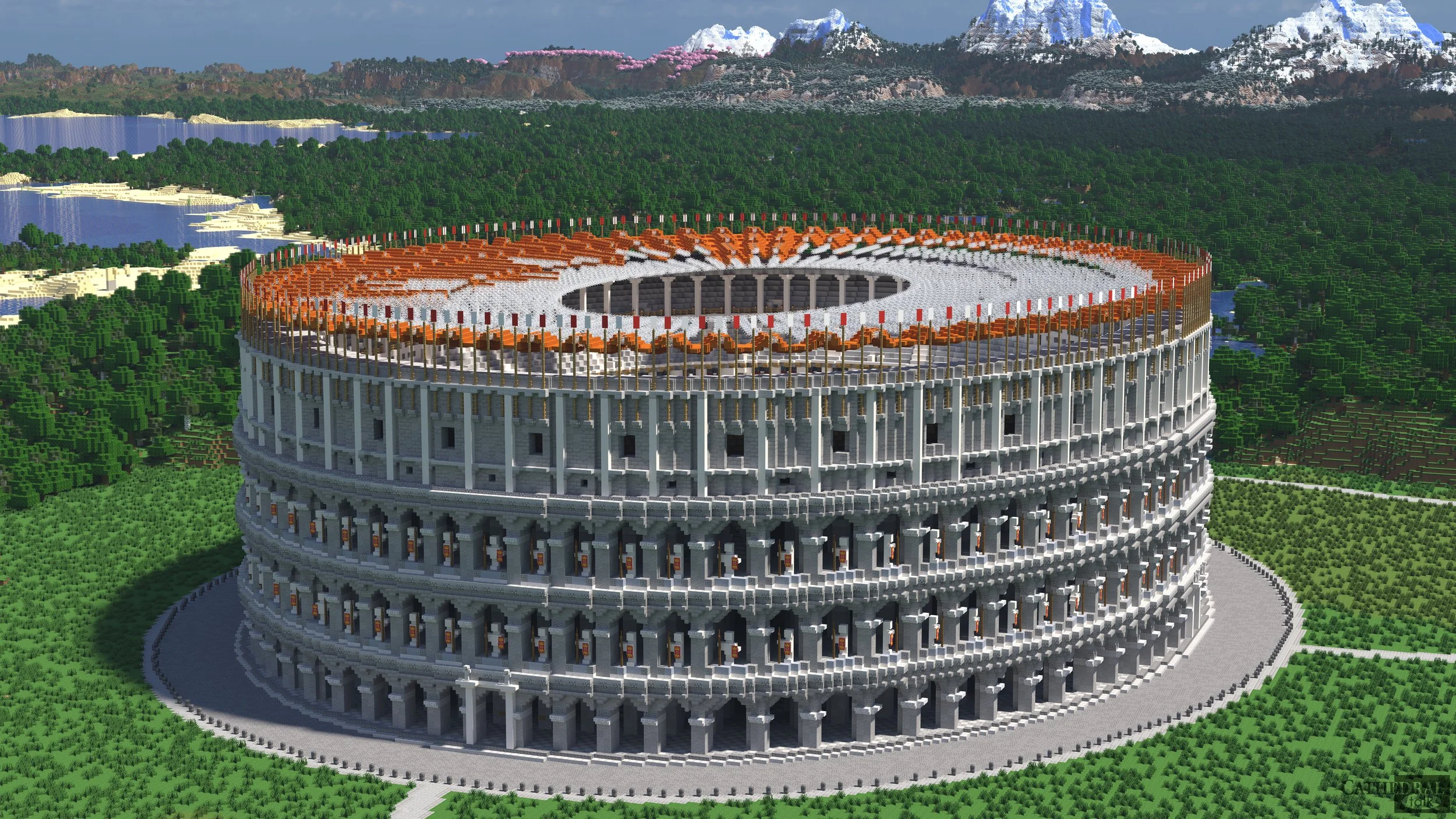 Minecraft Ancient Roman Colosseum Golden Colosseum Minecraft Worlds