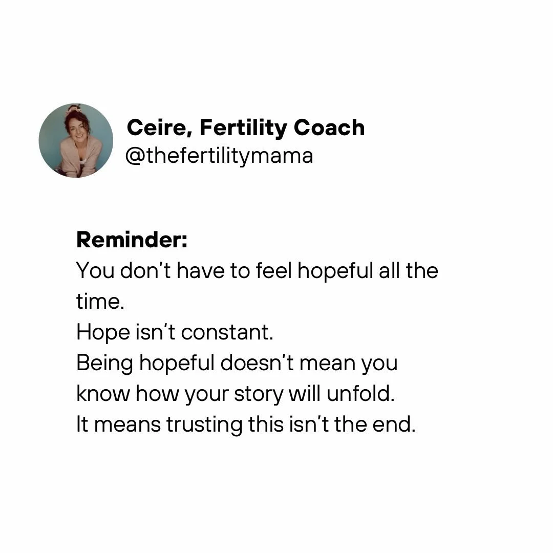 Save this for the days hope feels hard &amp; you need this reminder 🫶✨

Xo Ceire (pron Kira) 
✨ fertility mindset coach ✨

Follow  @thefertilitymama for fertility awareness and mindset tips for navigating the uncertainty of infertility💛

#infertili