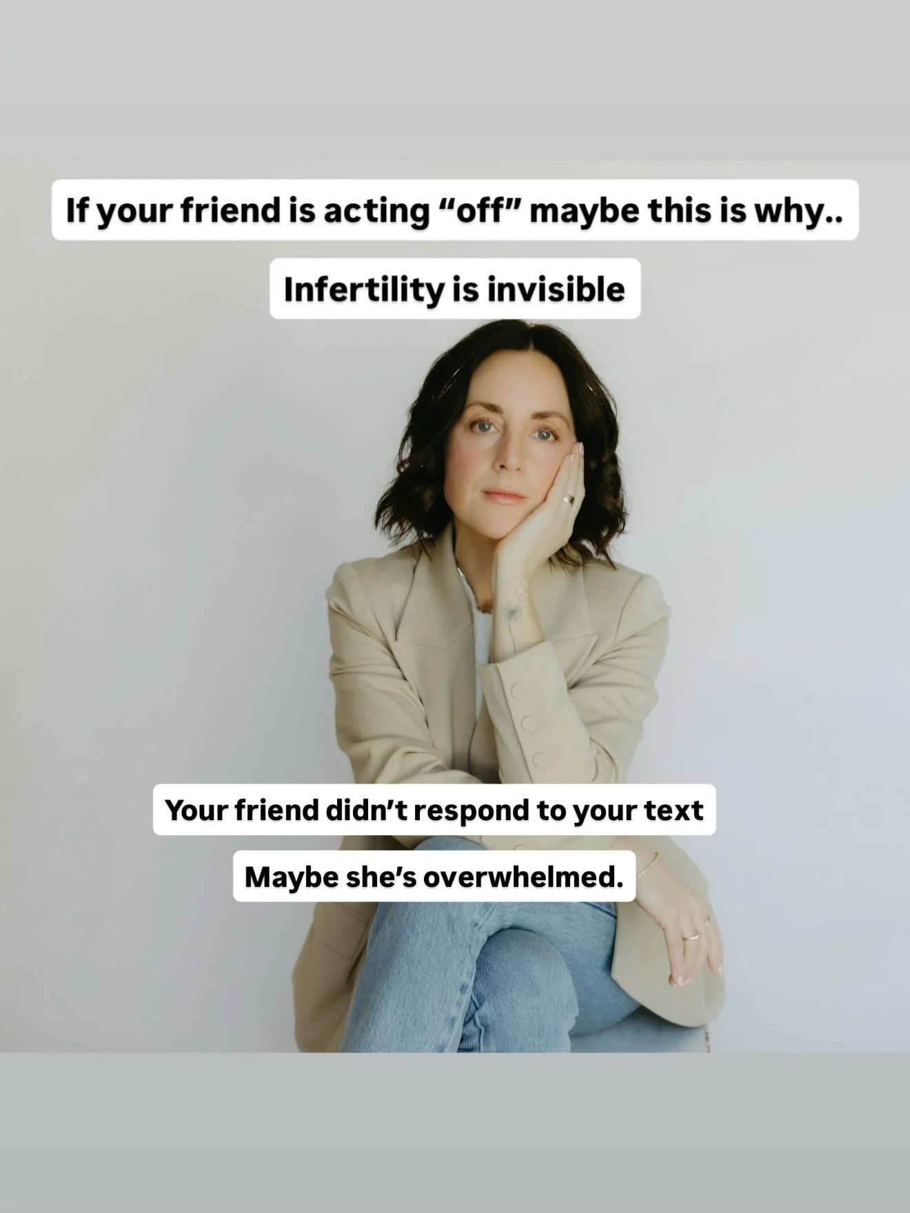 You never know what someone else is going through. Infertility is invisible 🙏

Be Kind 💛

Share this with someone who might need to read this today🫶 

Follow  @thefertilitymama for fertility awareness and mindset tips for navigating the uncertaint