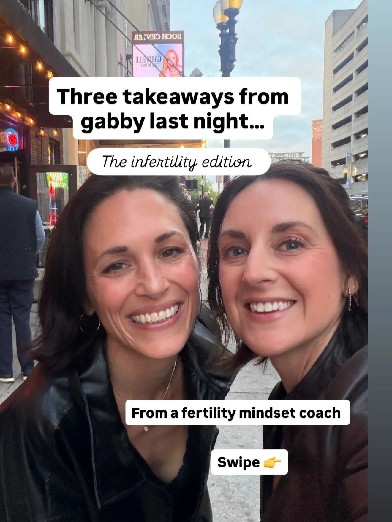 Last night was good for the soul 🤩

I went to see @gabbybernstein with my oldest friend @sarah_drisc and left feeling really inspired.✨

Infertility became the impetus for my desire to coach. I had lost so much of myself through infertility that I n