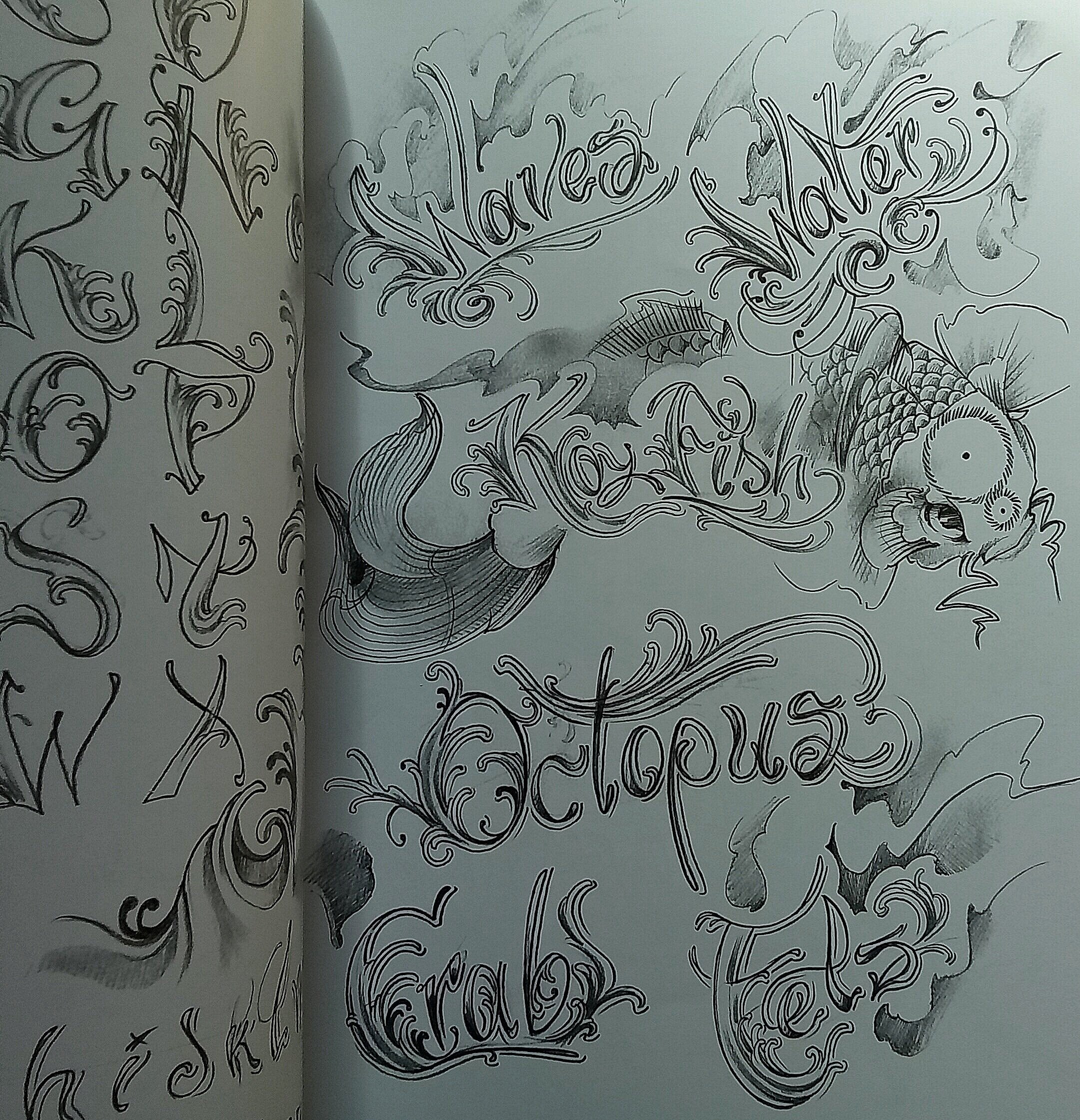 Ueo Lettering.UEO Tattoo Script (80 Pages)