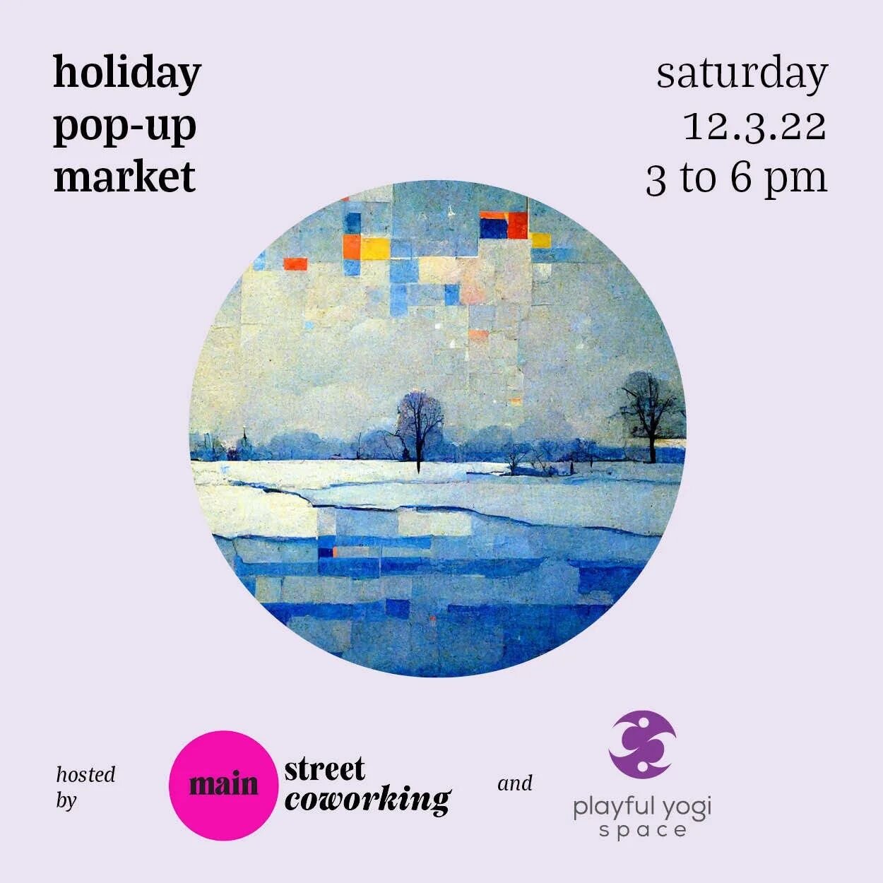 Come, one and all, to our holiday pop up market!

It's taking place this Saturday (Dec. 3rd) from 3 to 6 pm here at @mainstreetcoworking and also at @playfulyogispace &mdash; the lovely yoga studio across the street.

Guys, it's going to be epic.

I'