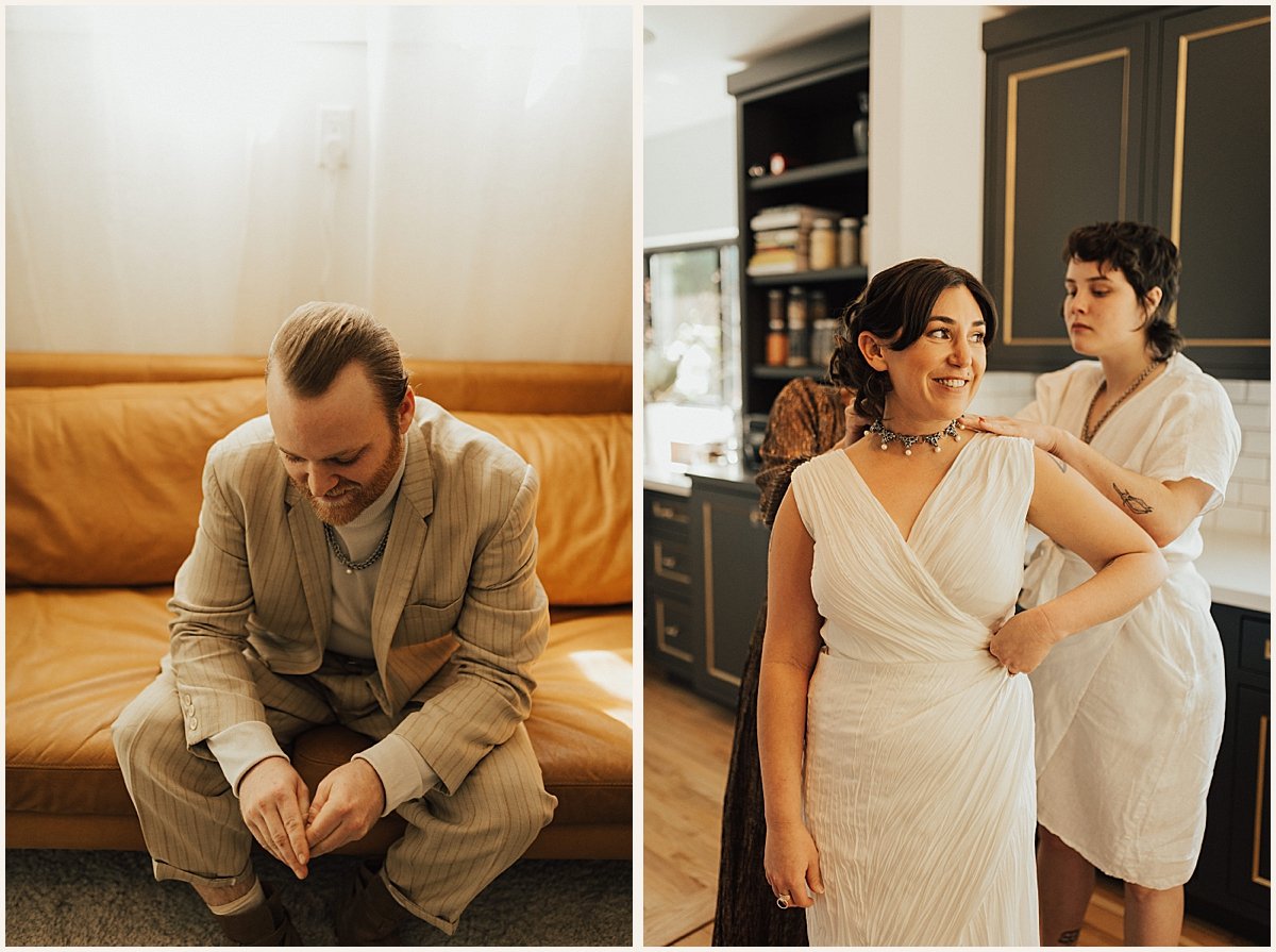 Bride and Groom Getting Ready on Wedding Day | Lauren Parr Photography