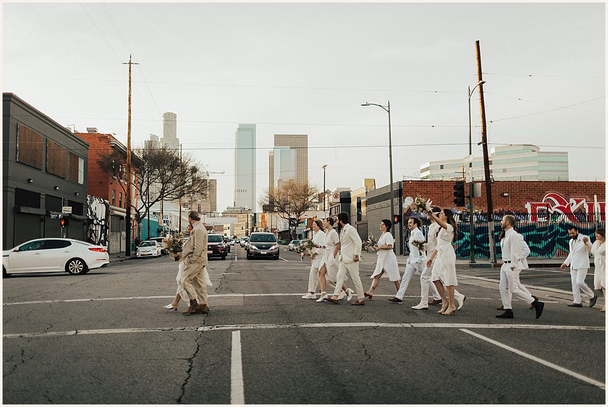 Wedding party portraits in downtown Los Angeles | Lauren Parr Photography