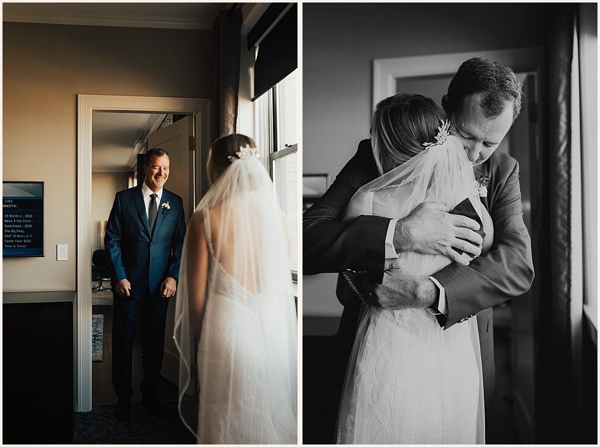 Dad seeing daughter for first time on wedding day | Lauren Parr Photography