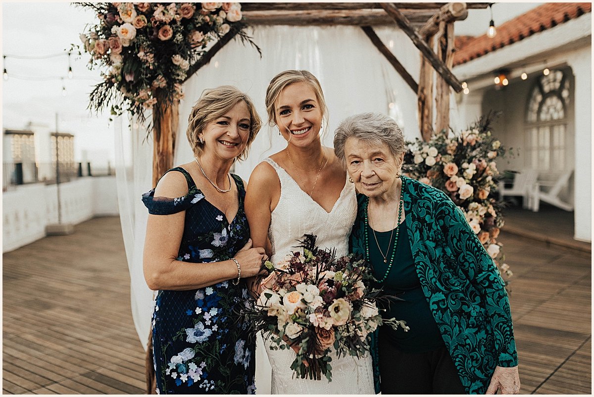 Bride with mom and grandma after wedding ceremony | Lauren Parr Photography