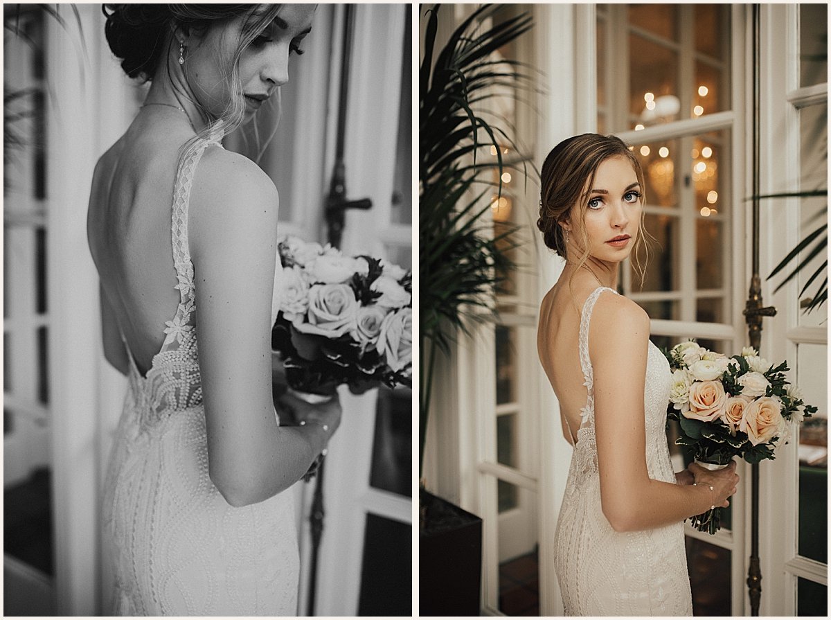 Bride on wedding day St. Anthony Hotel rooftop portraits | Lauren Parr Photography