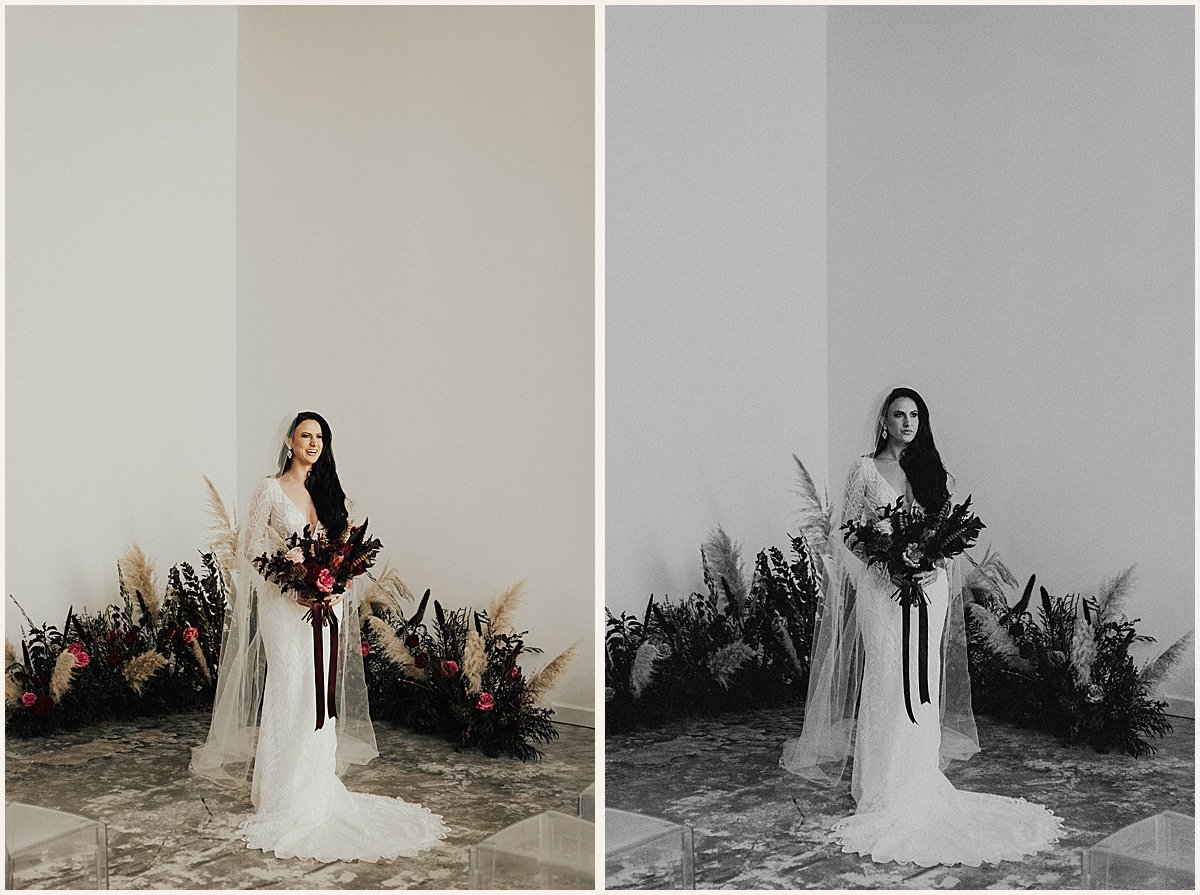 Bridal portraits on wedding day at the GAS Design Center | Lauren Parr Photography