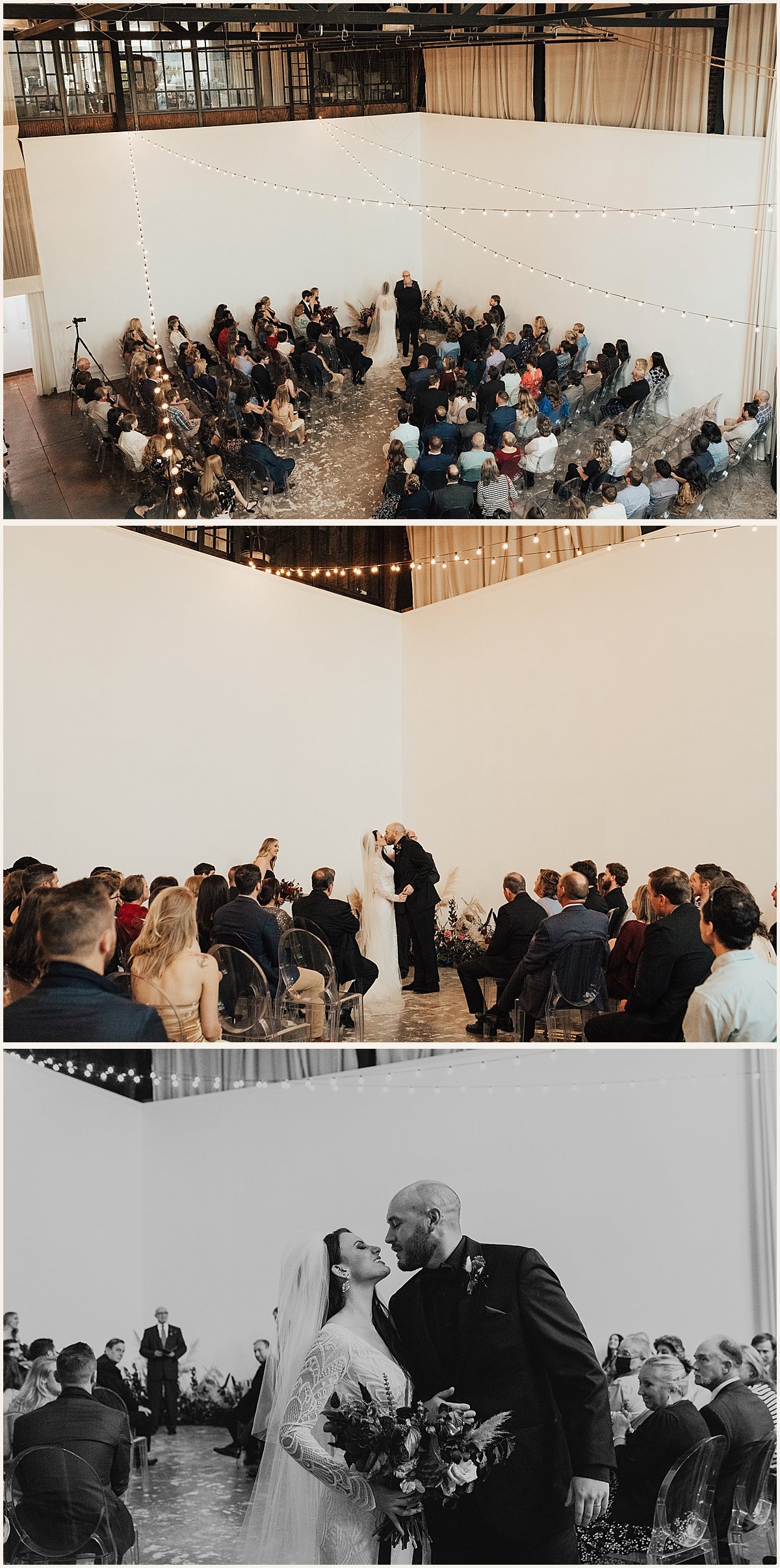 Modern Fall Wedding Ceremony at GAS Design Center | Lauren Parr Photography