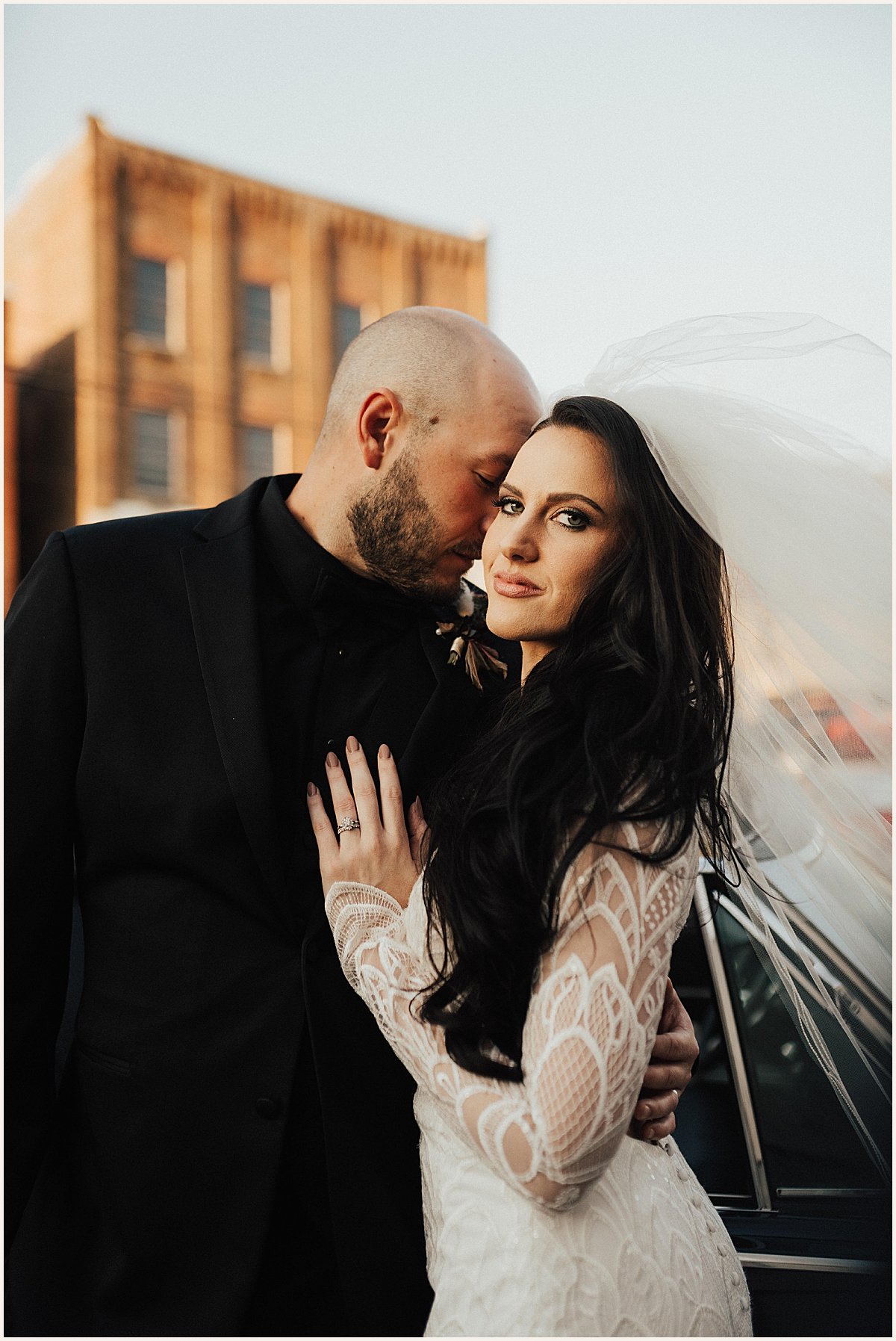 Edgy and Romantic Bride and Groom portraits on wedding day | Lauren Parr Photography