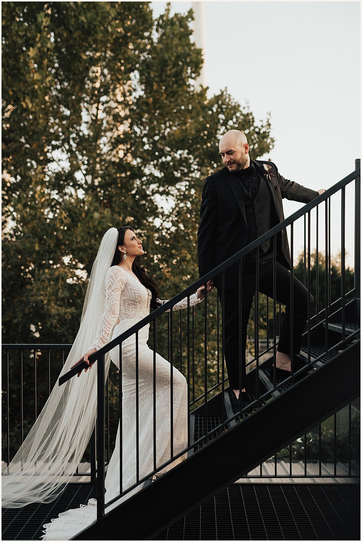 Edgy and Romantic Bride and Groom portraits on wedding day | Lauren Parr Photography