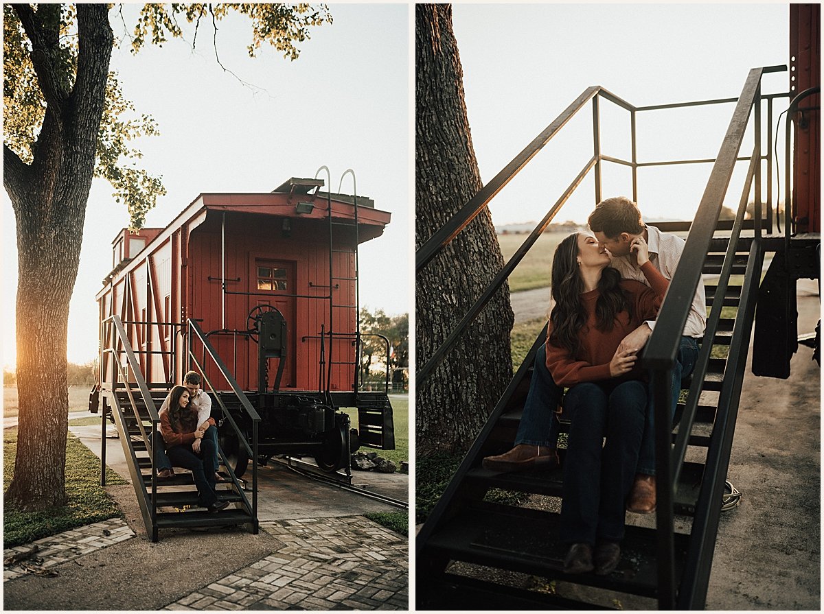 Couples Engagement Portraits in Small Texas Town | Texas Wedding Photographer | Lauren Parr Photography