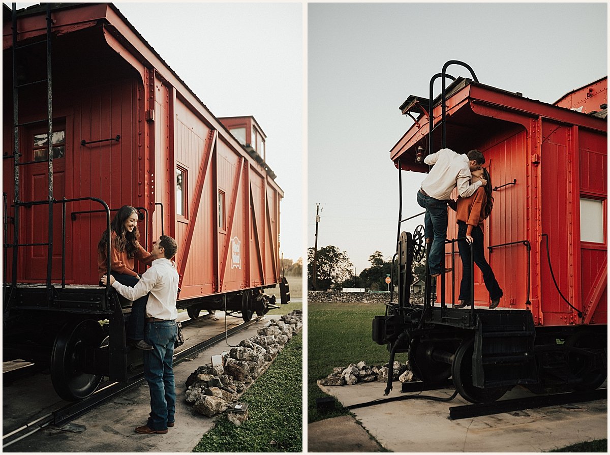 Couples Engagement Portraits in Small Texas Town | Texas Wedding Photographer | Lauren Parr Photography