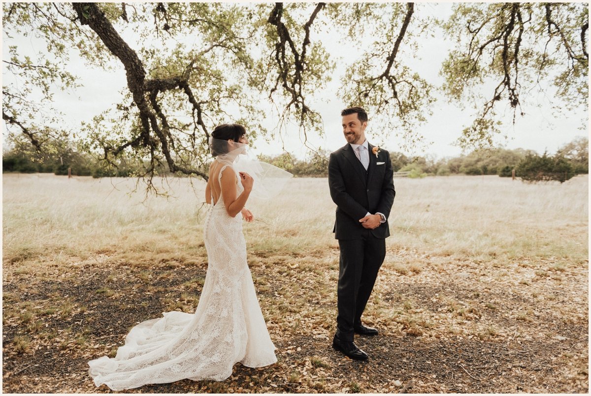 First Look on Wedding Day in the Texas Hill Country | Austin Wedding Photographer | Lauren Parr Photography